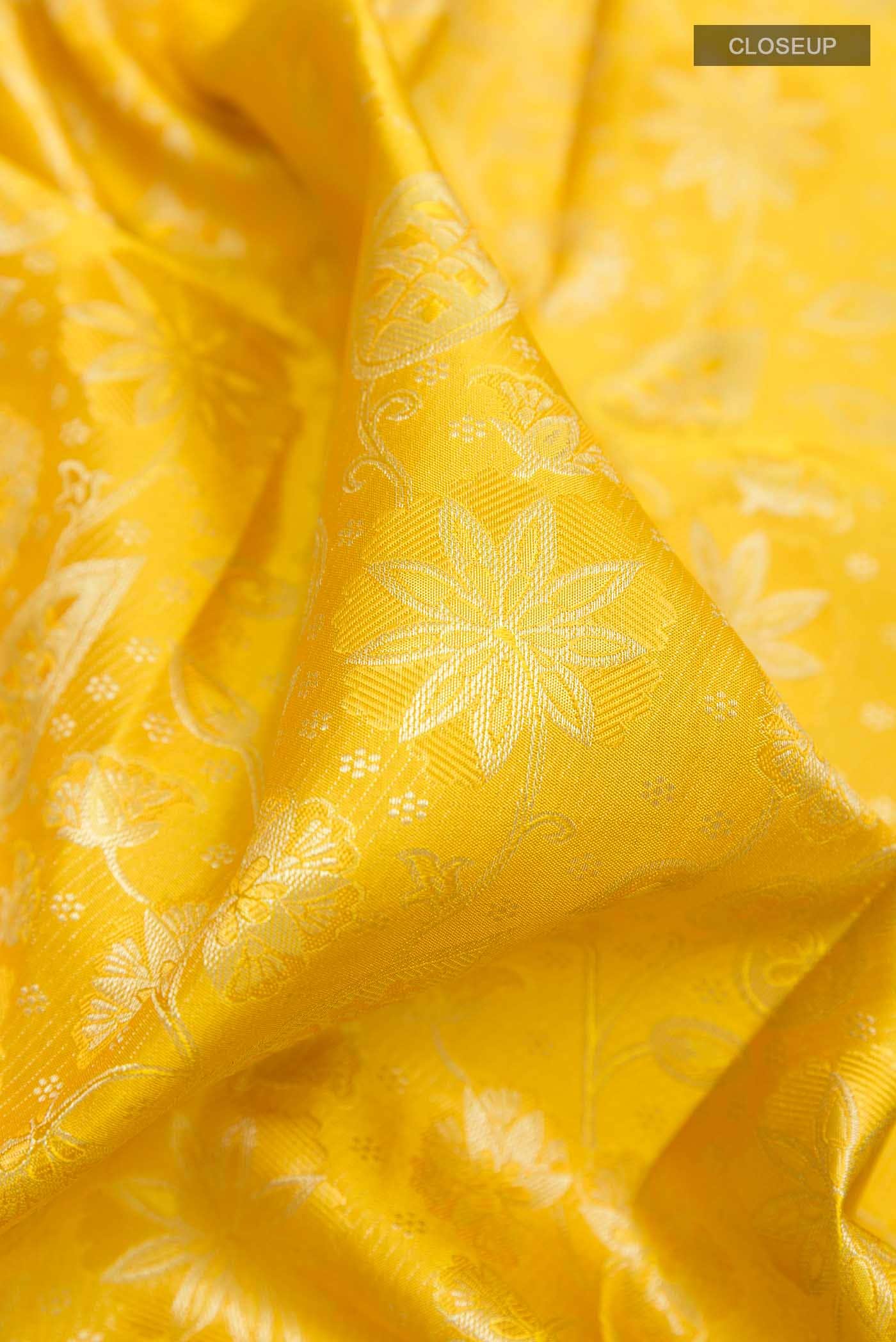 Yellow Kanchipuram Silk Saree