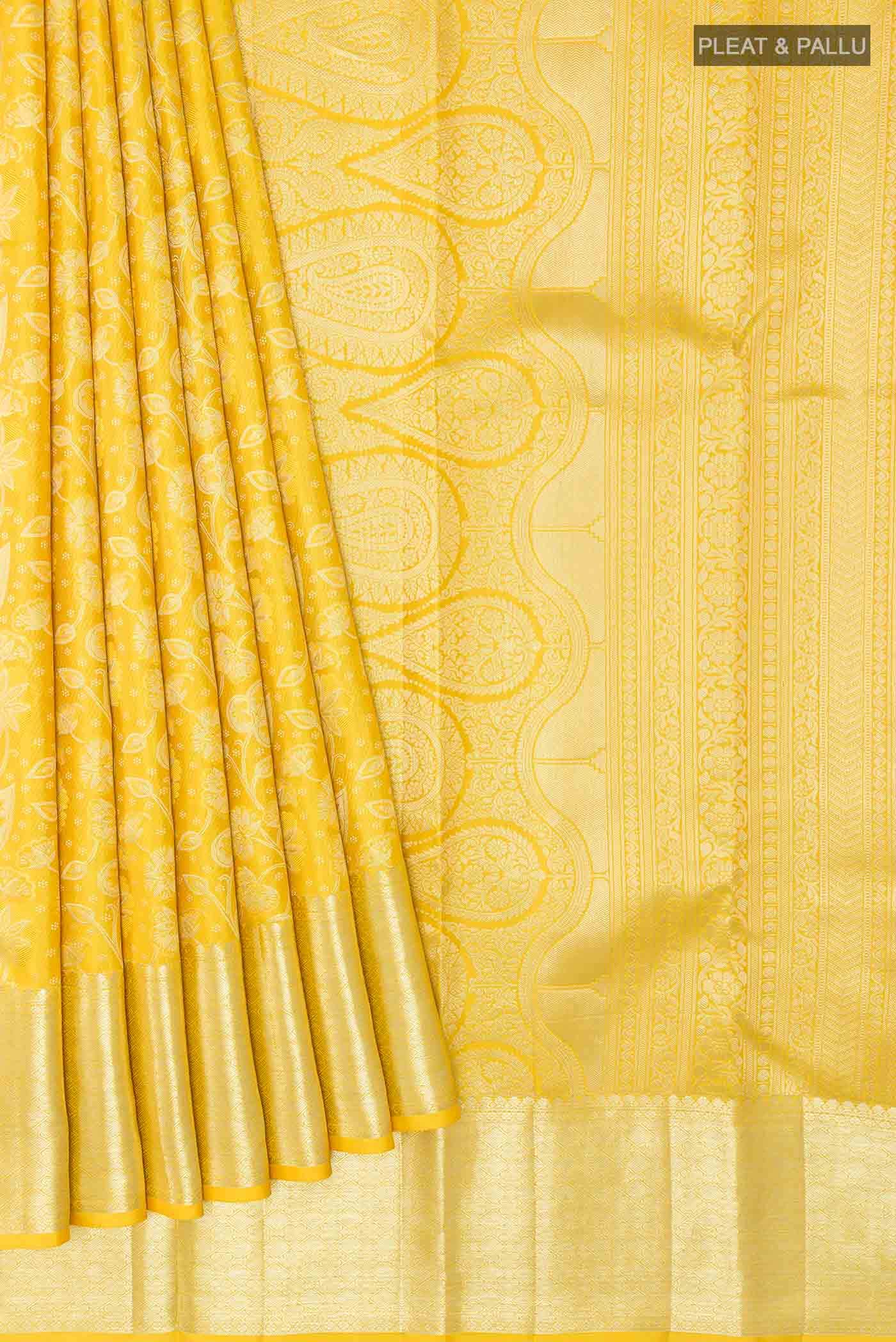 Yellow Kanchipuram Silk Saree