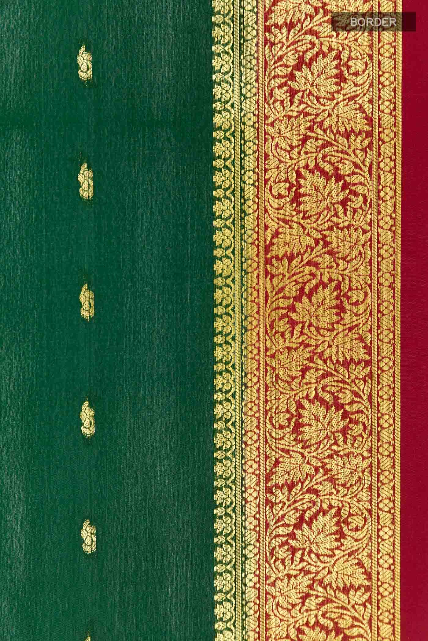 Green Crepe Saree