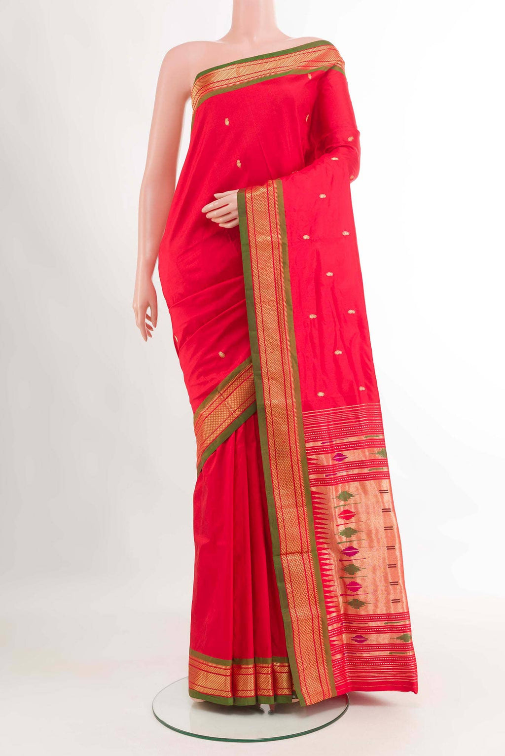 Red Paithani Silk Saree