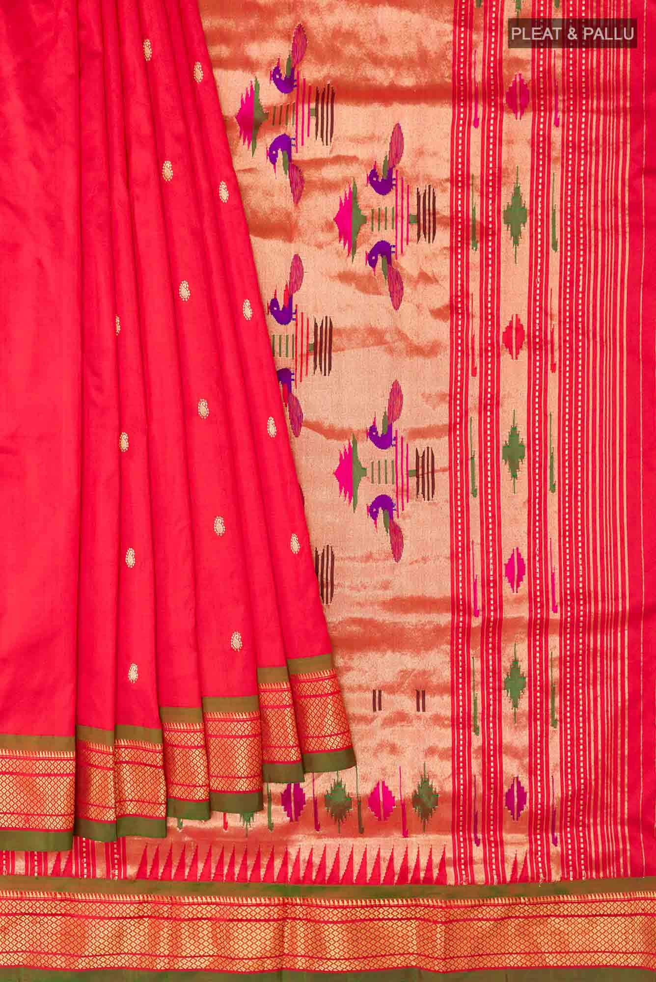 Red Paithani Silk Saree