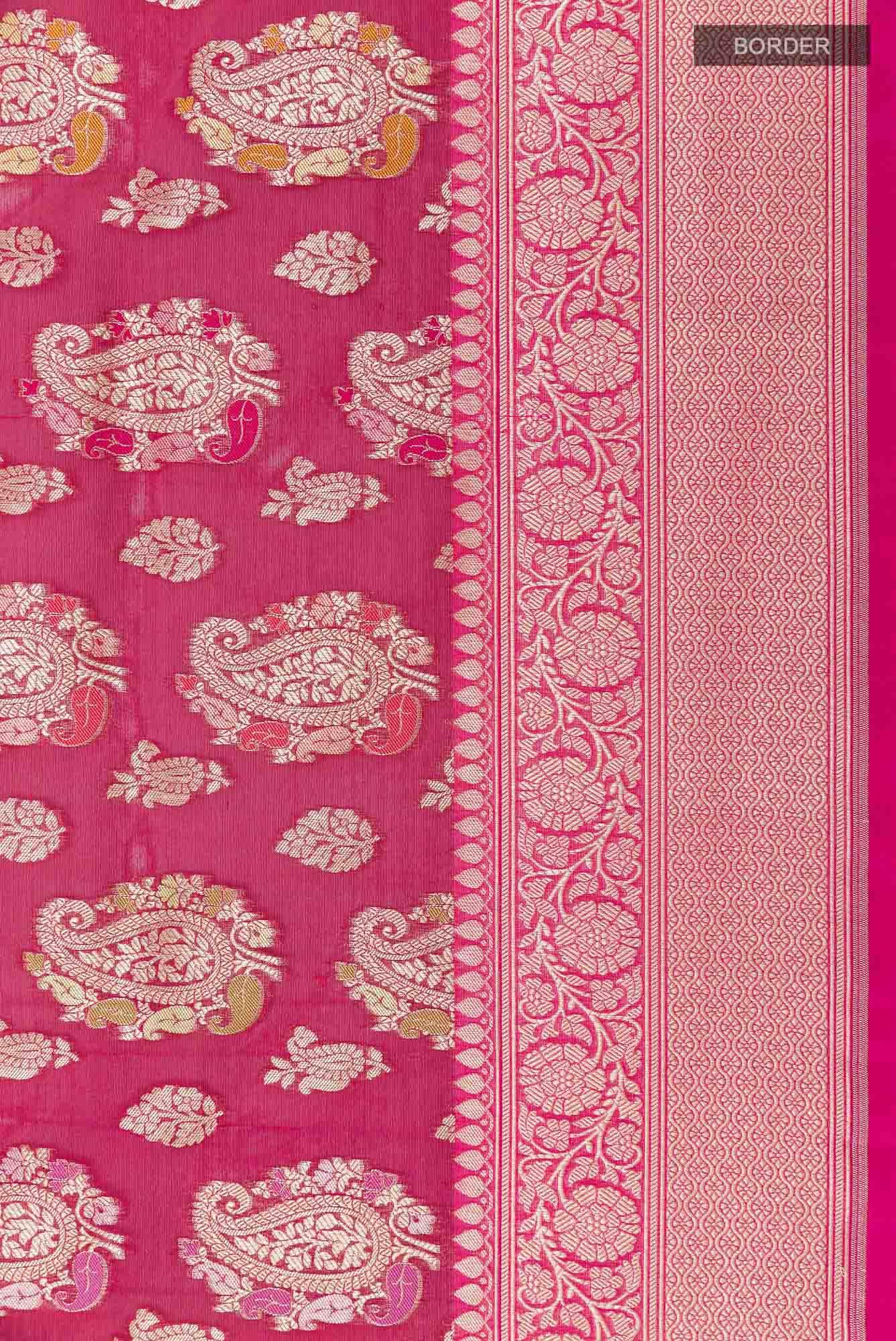 Maroon Dual Tone Banarasi Silk Saree