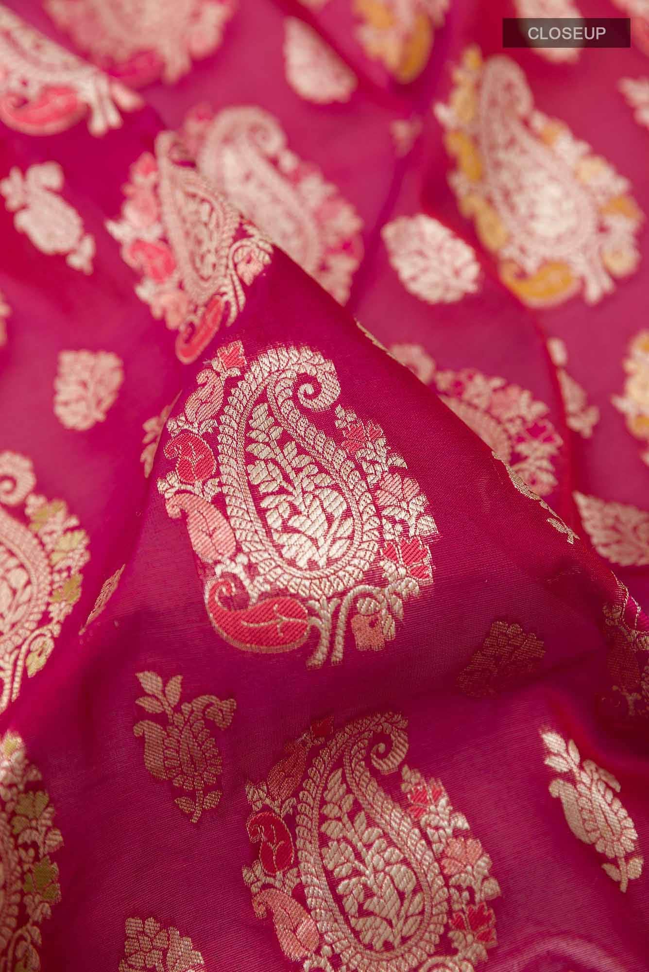 Maroon Dual Tone Banarasi Silk Saree