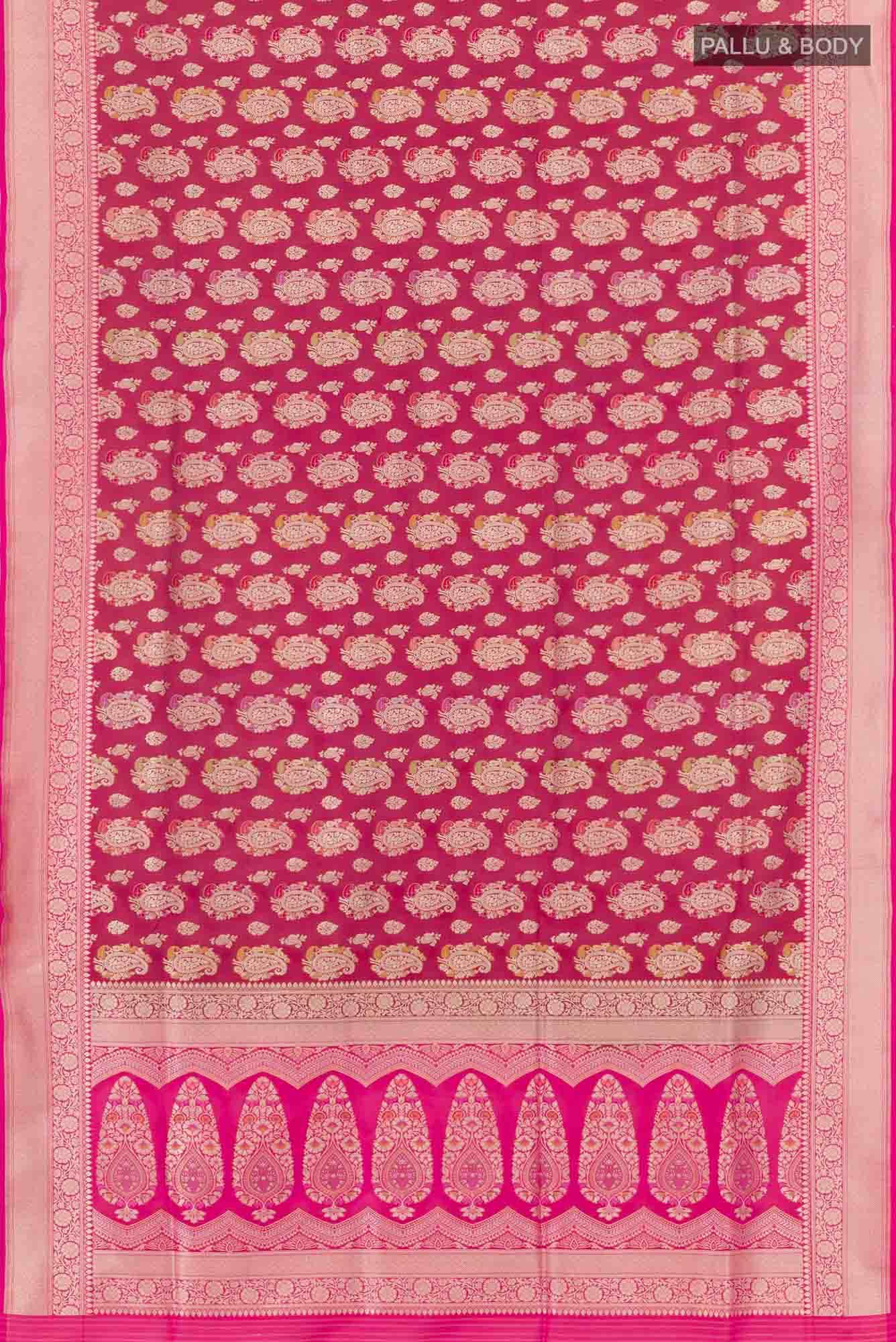Maroon Dual Tone Banarasi Silk Saree