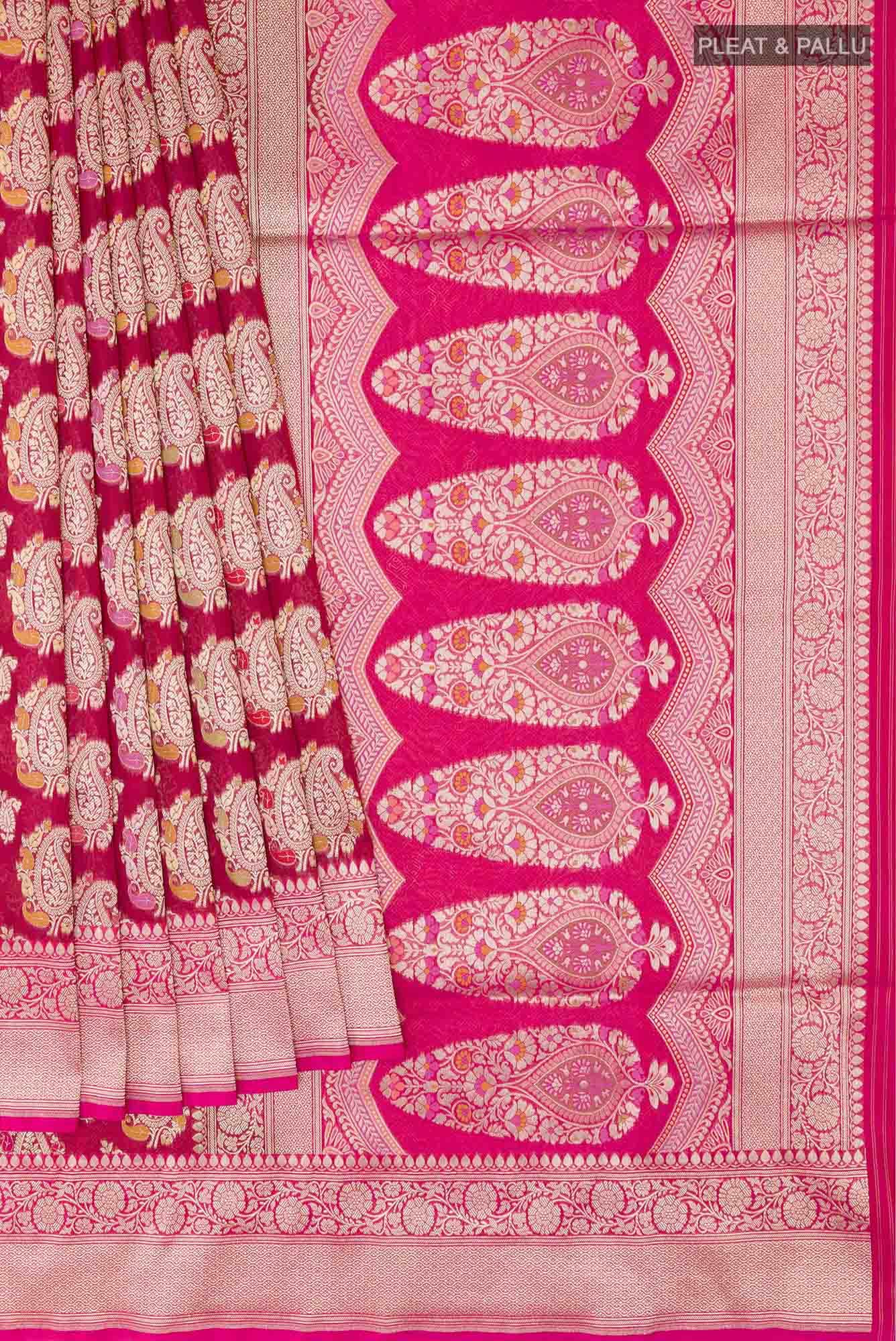 Maroon Dual Tone Banarasi Silk Saree
