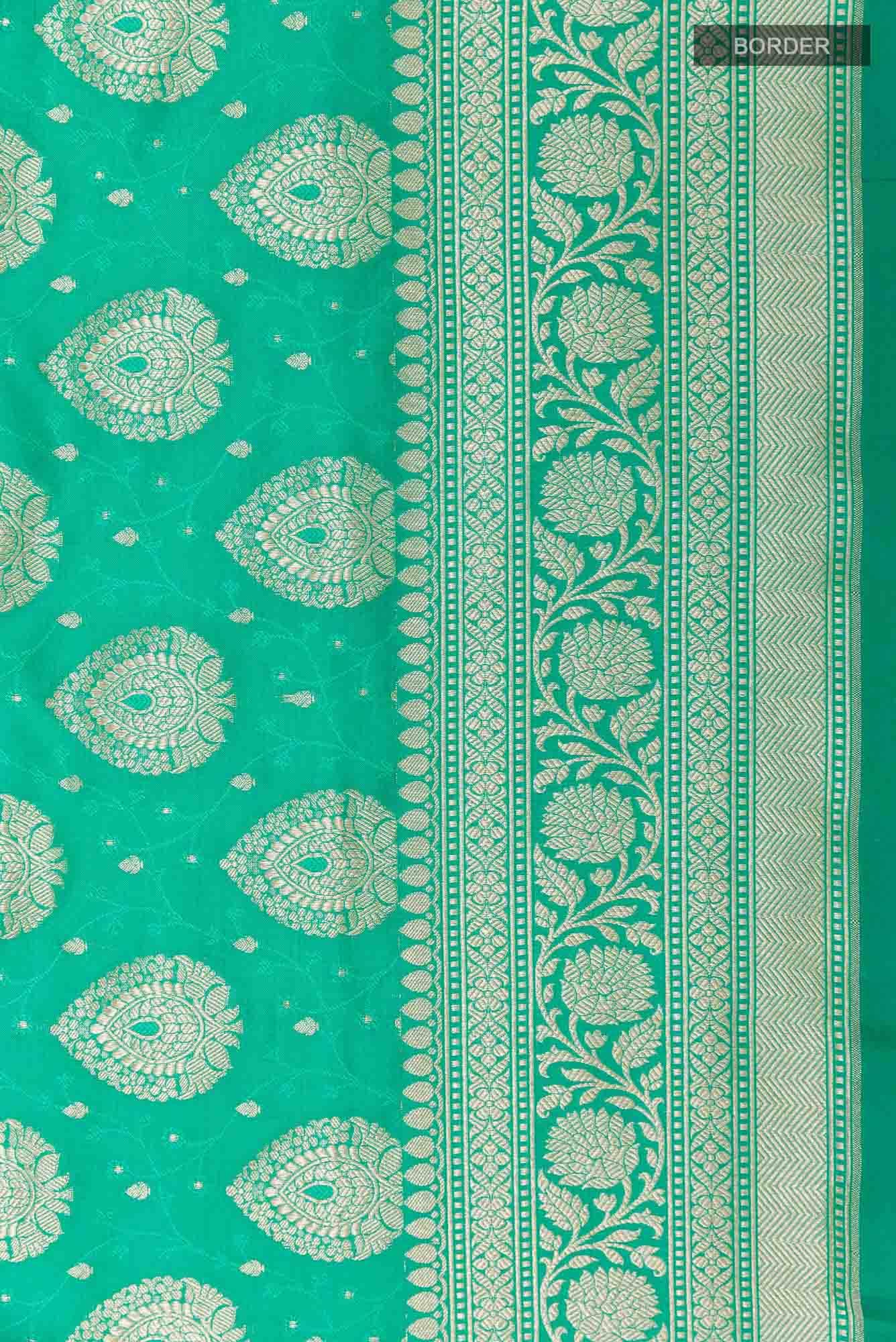 Mint Green Banarasi Silk Saree