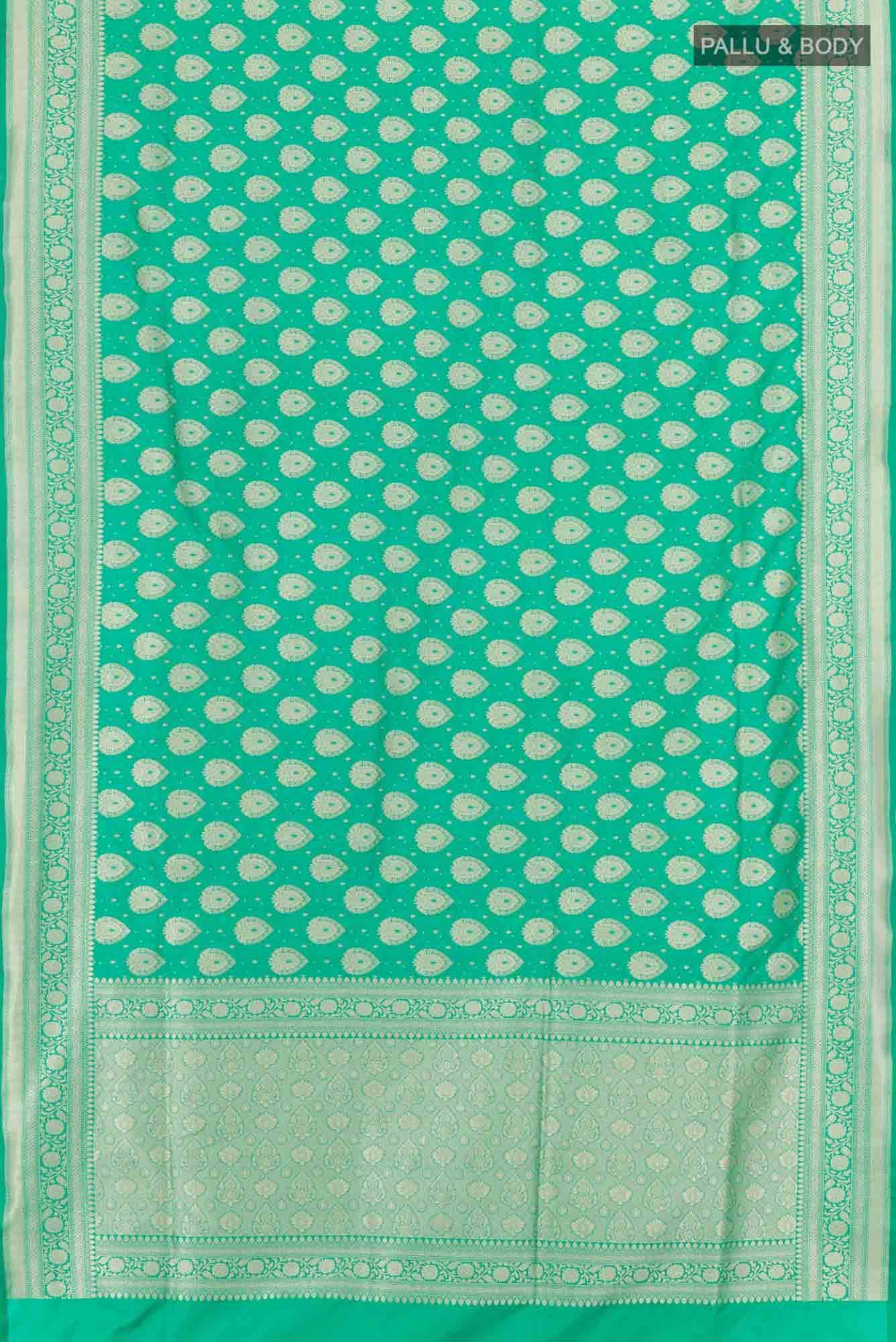 Mint Green Banarasi Silk Saree
