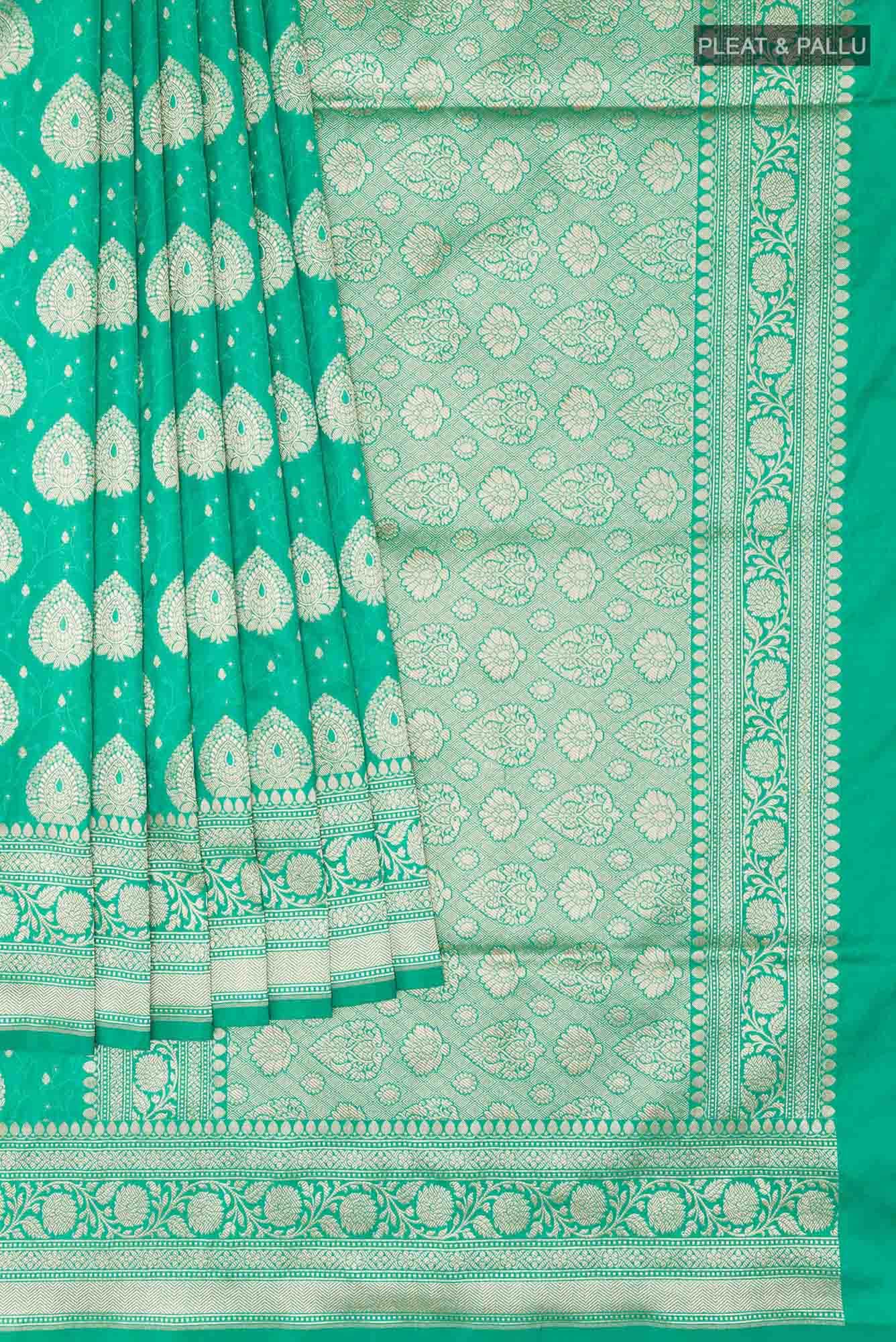 Mint Green Banarasi Silk Saree
