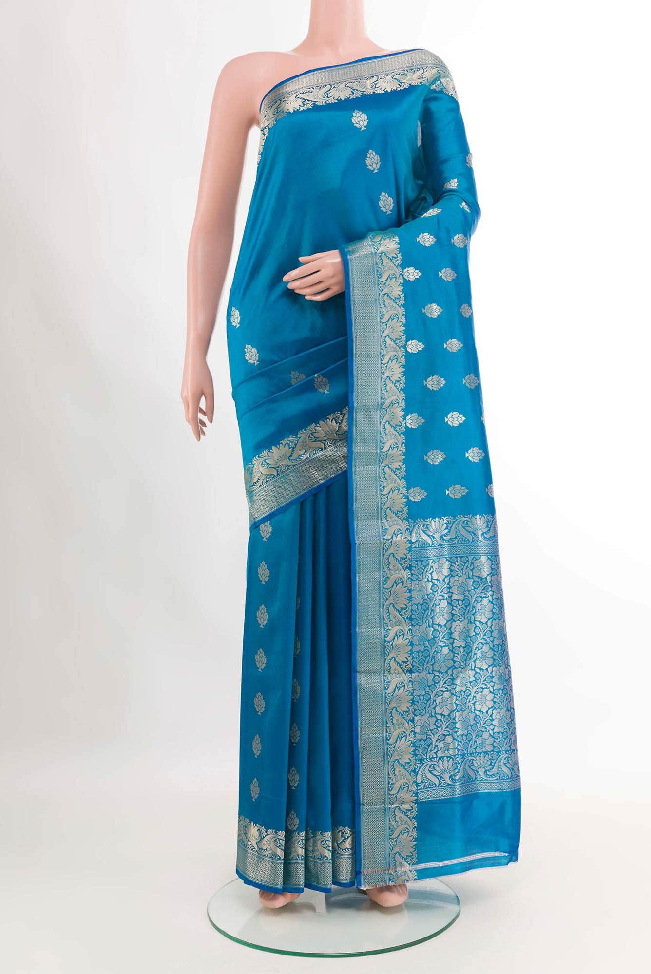Blue Banarasi Silk Saree
