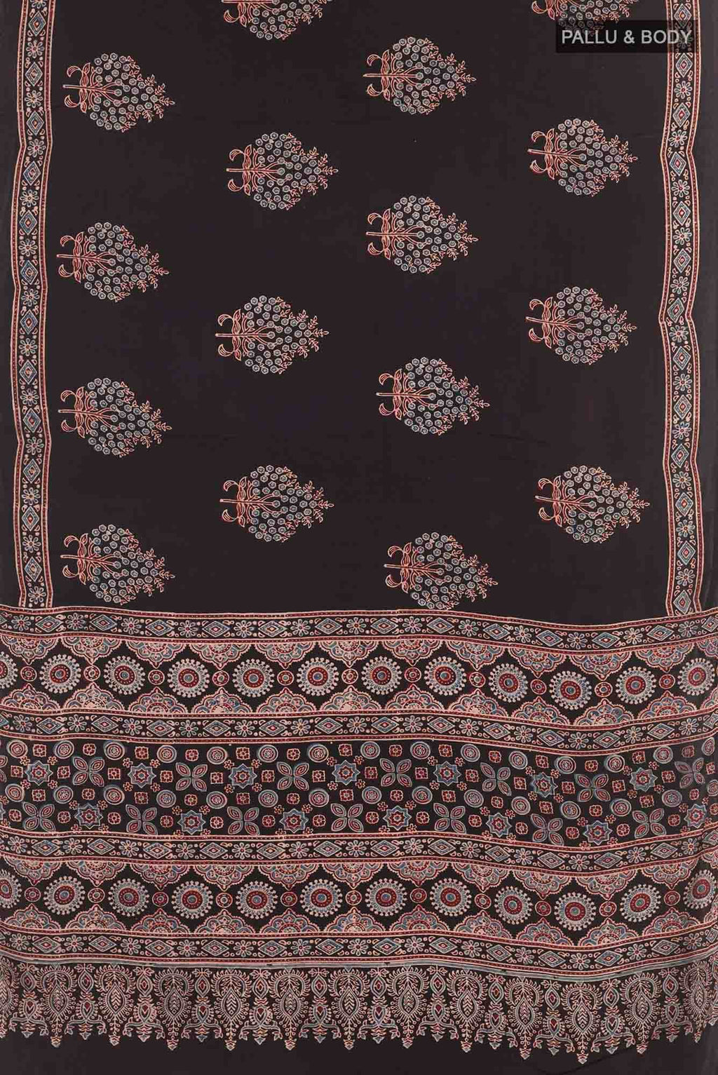 Black Printed Silk Saree
