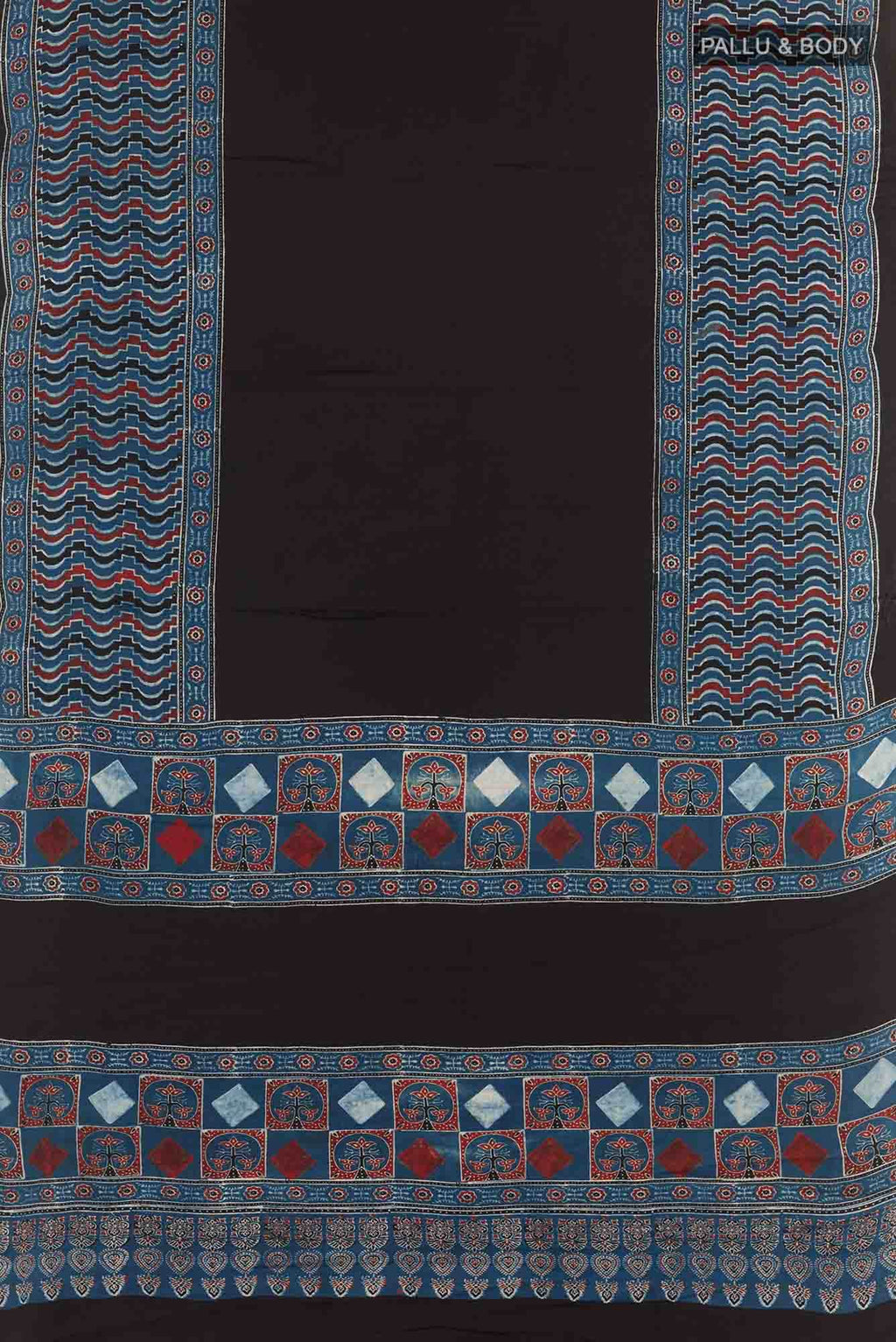 Black Printed Silk Saree