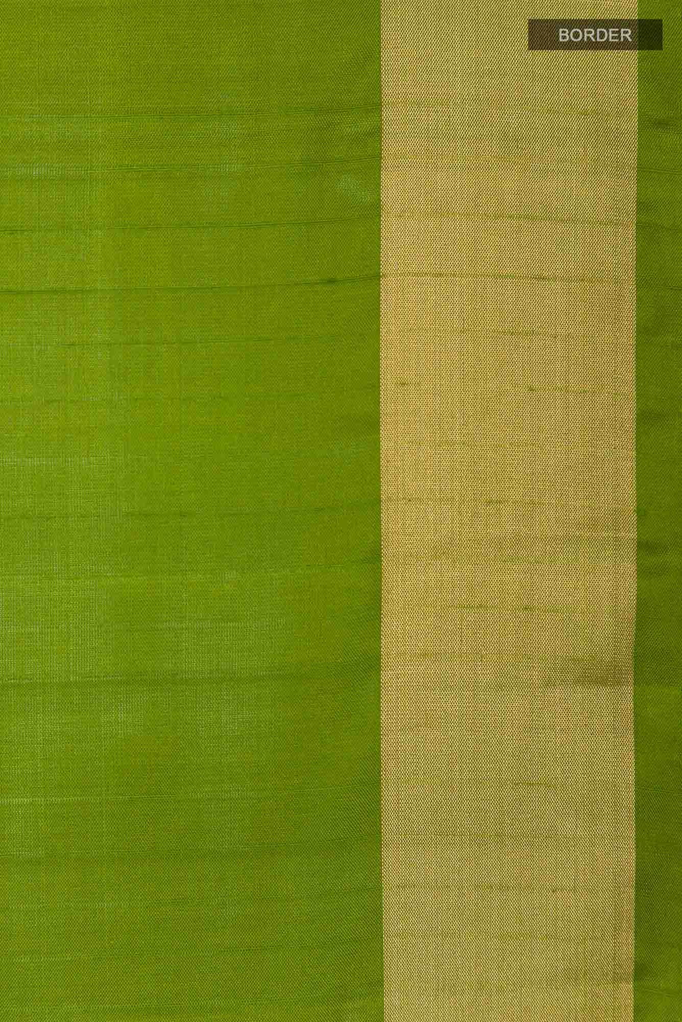 Green Dual Tone Soft Silk Saree