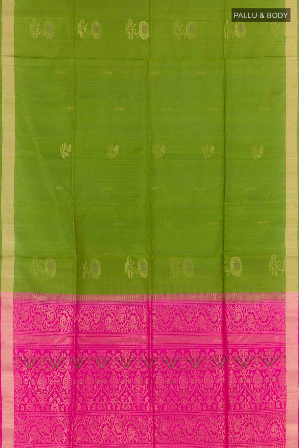 Green Dual Tone Soft Silk Saree
