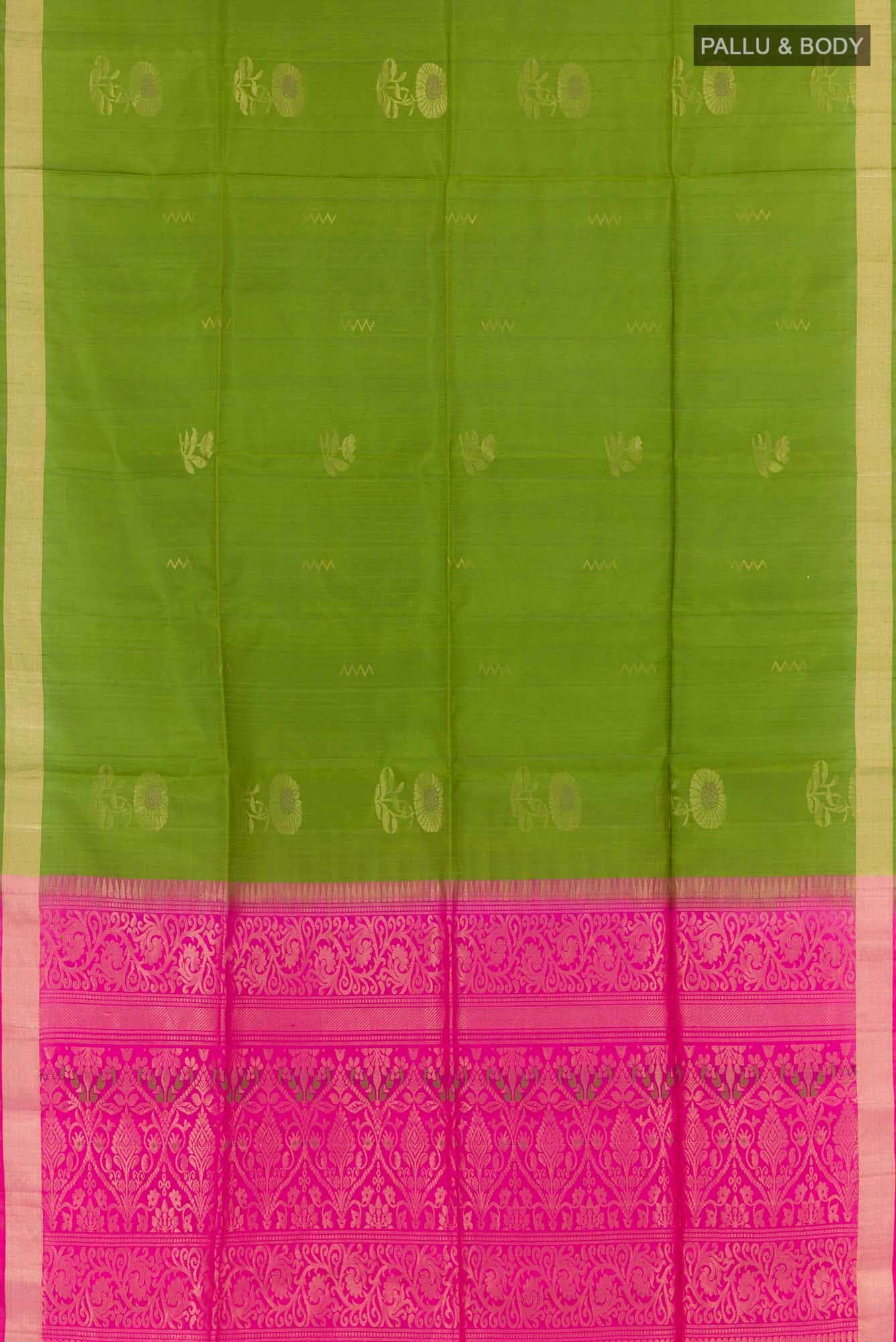 Green Dual Tone Soft Silk Saree