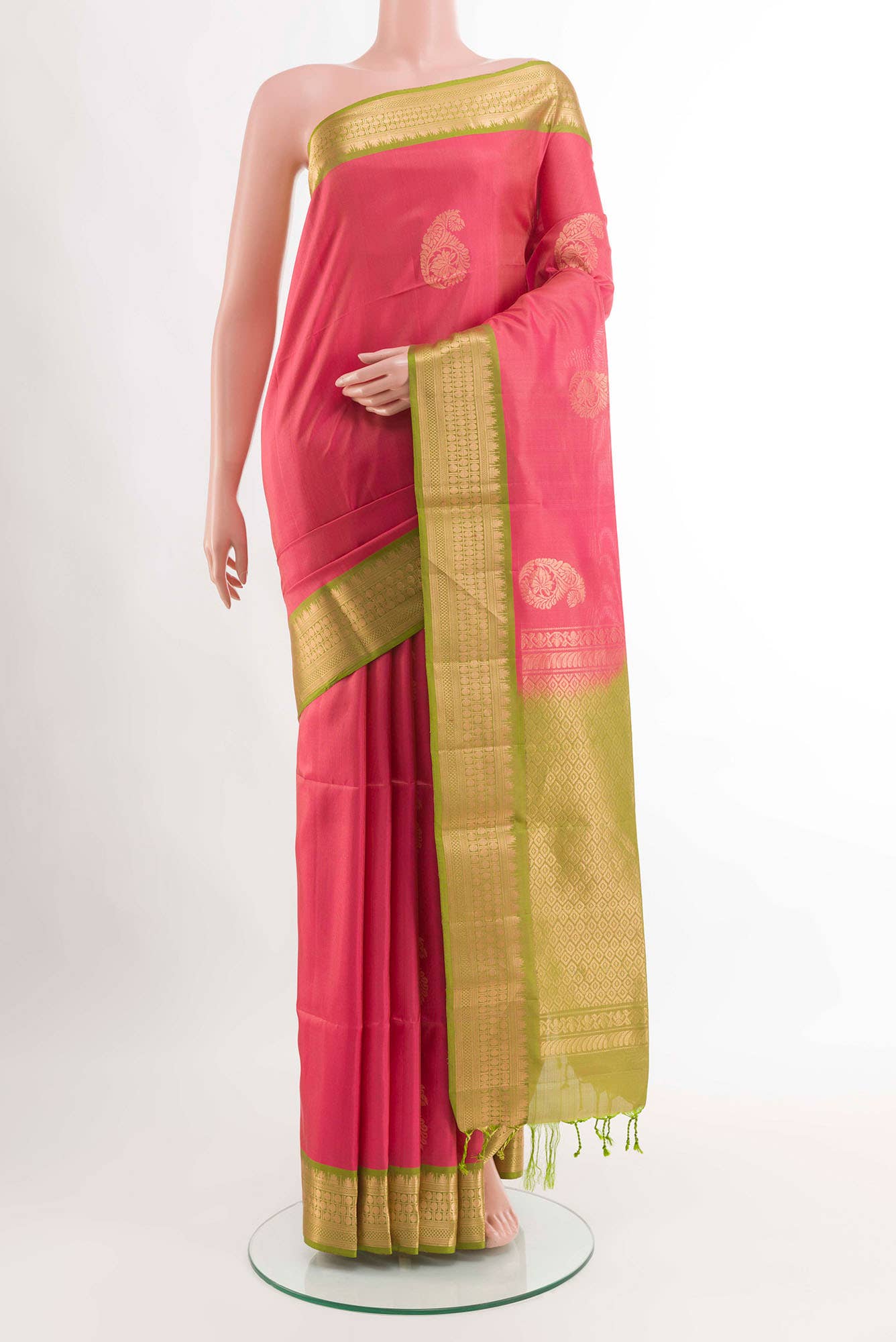 Pink Dual Tone Soft Silk Saree