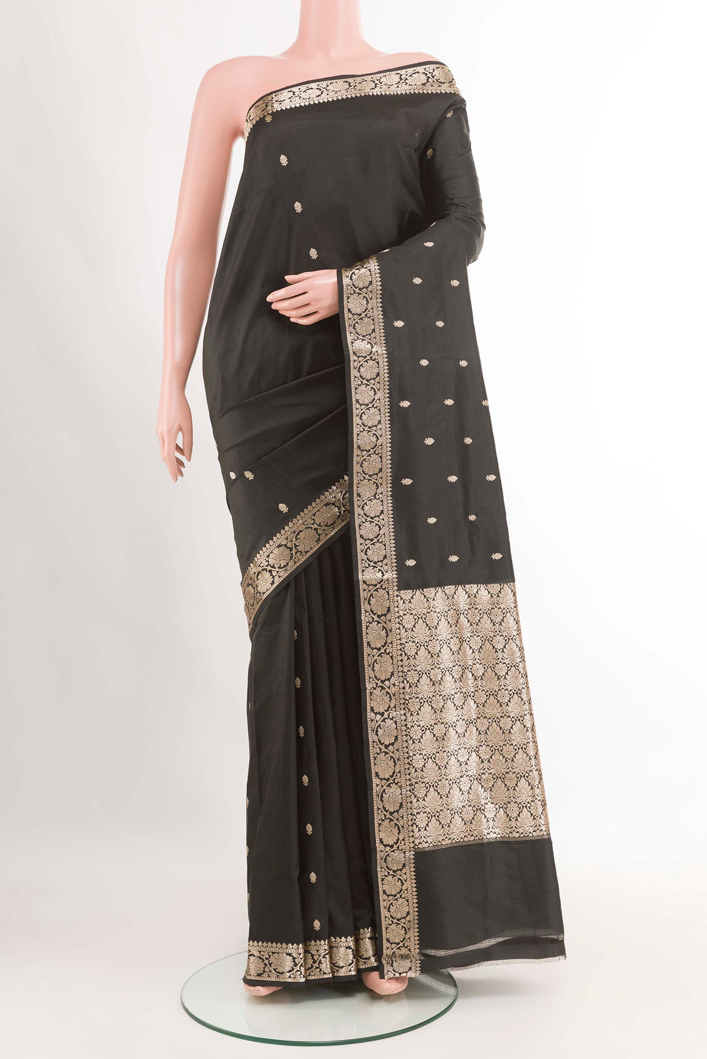 Black Banarasi Silk Saree
