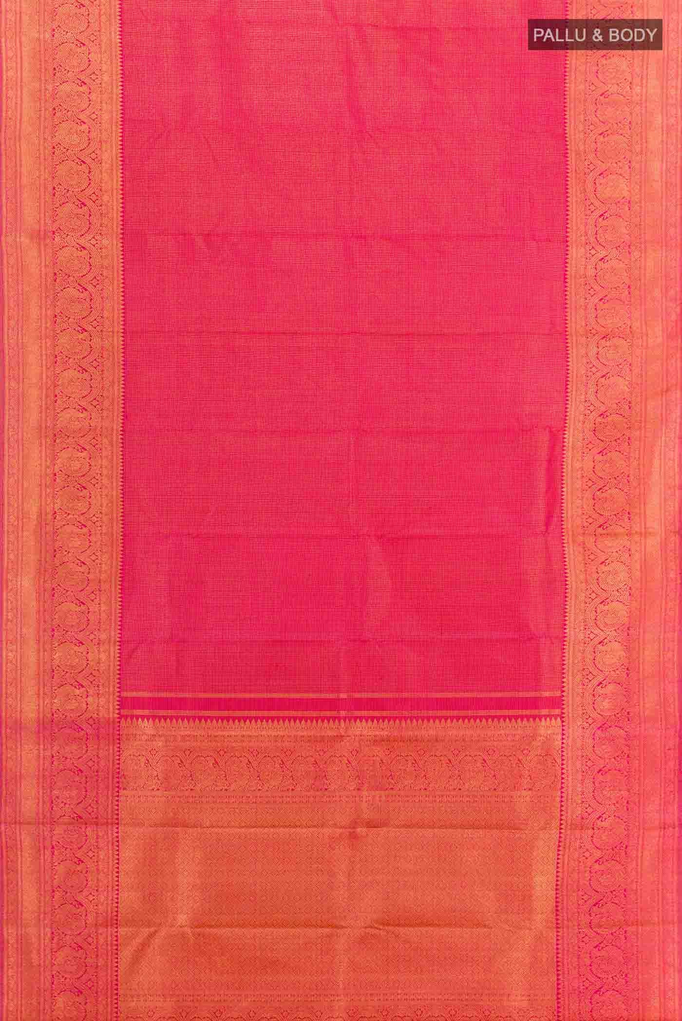 Pink Dual Tone Kanchipuram Silk Saree