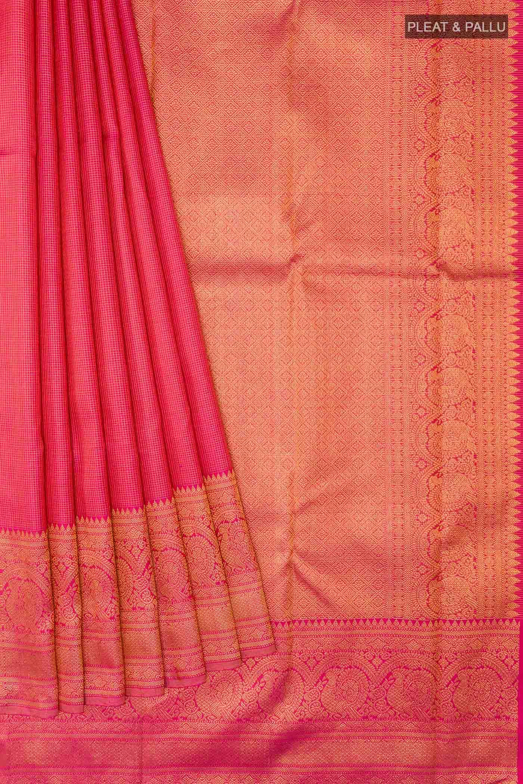 Pink Dual Tone Kanchipuram Silk Saree