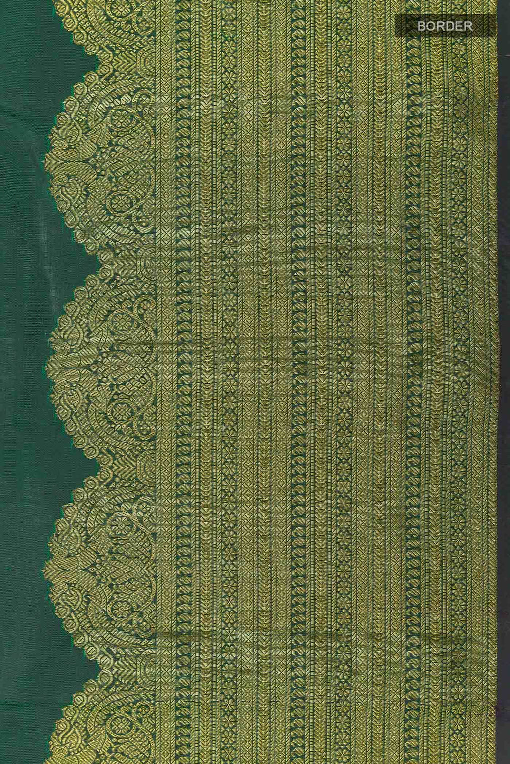 Bottle Green Dual Tone Kanchipuram Silk Saree