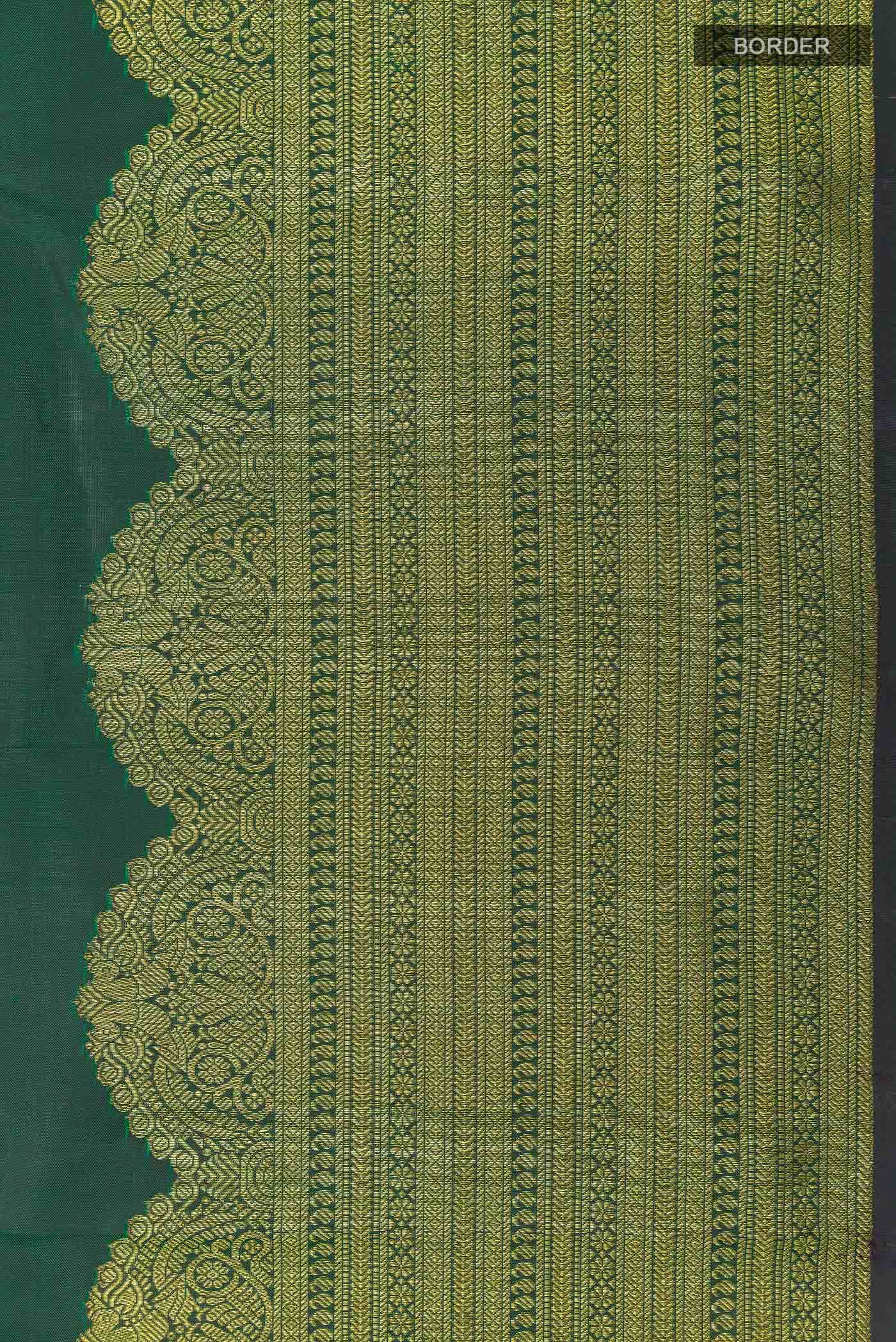 Bottle Green Dual Tone Kanchipuram Silk Saree