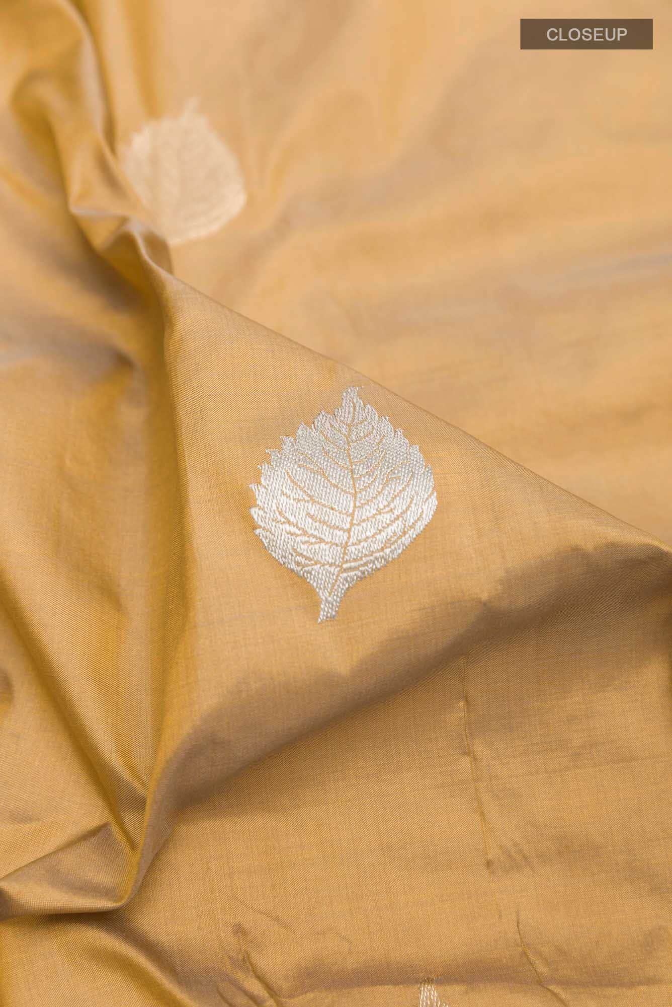 Golden Banarasi Silk Saree