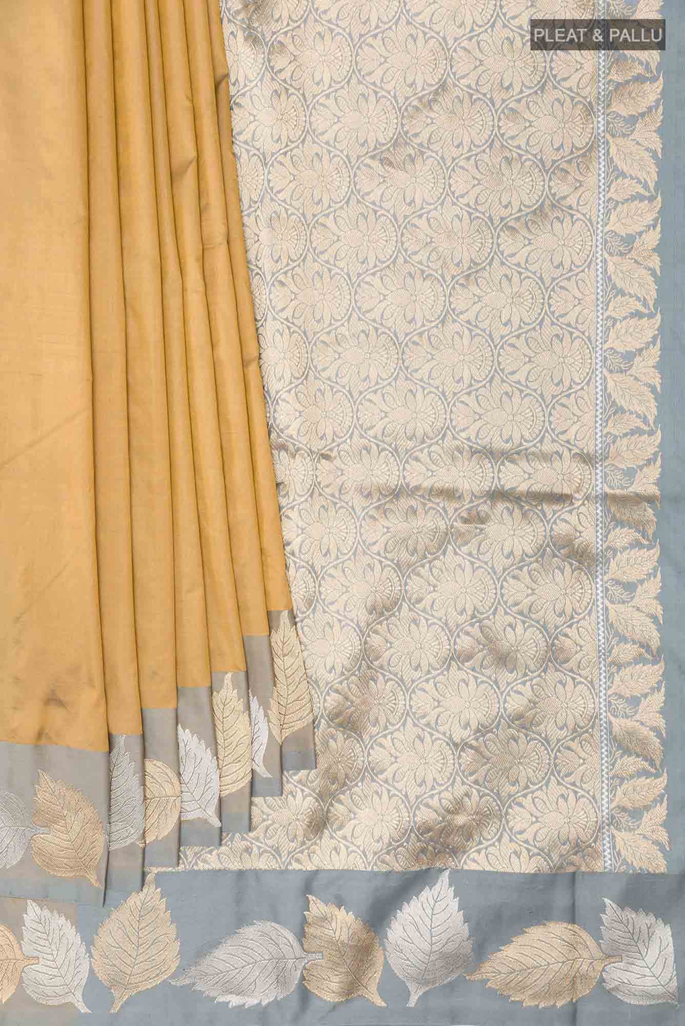 Golden Banarasi Silk Saree
