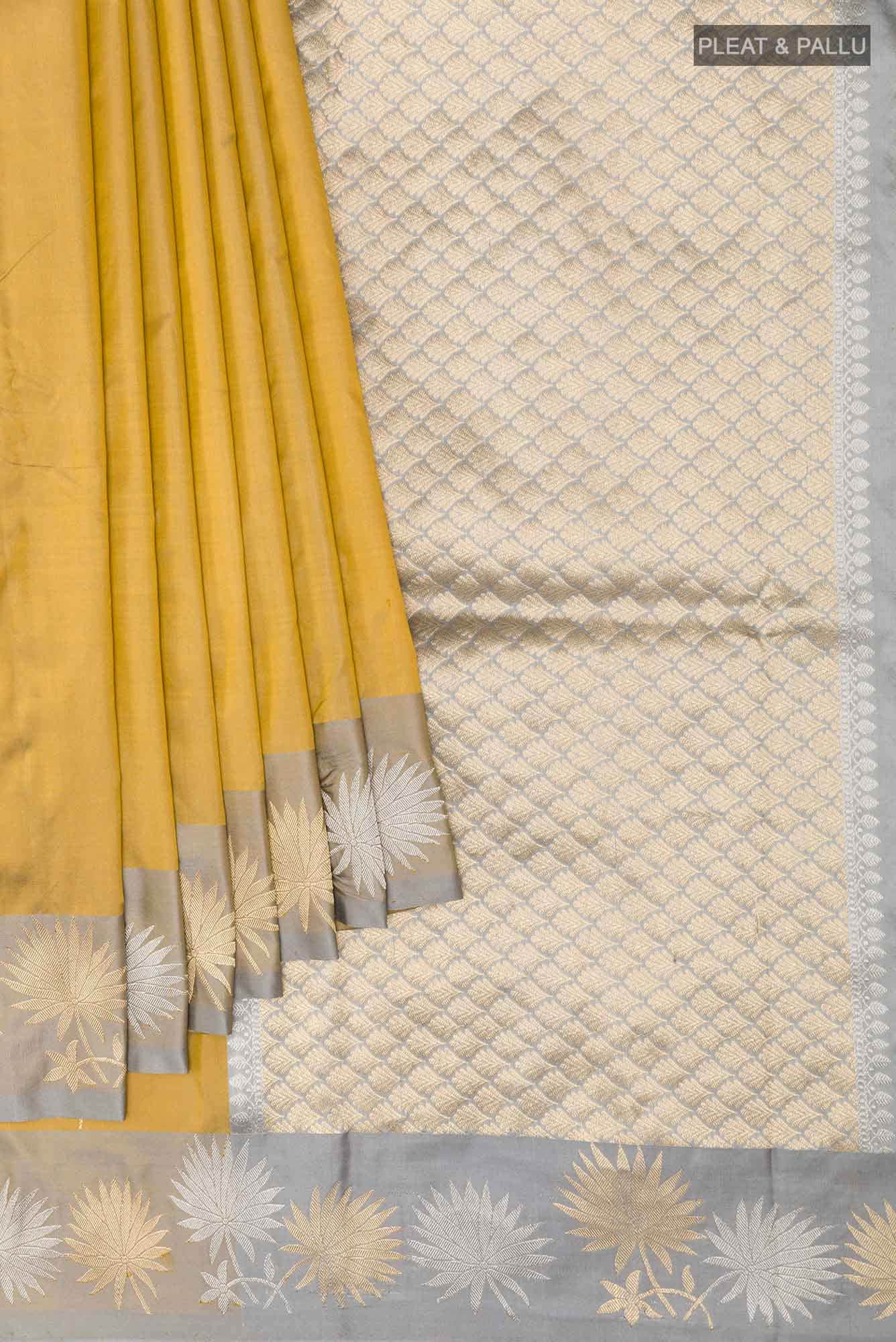Golden Banarasi Silk Saree