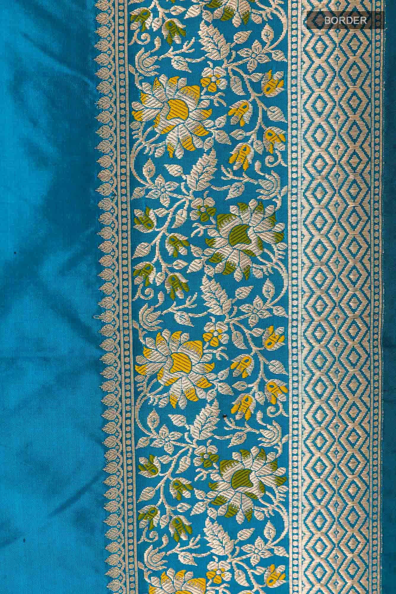Blue Banarasi Silk Saree
