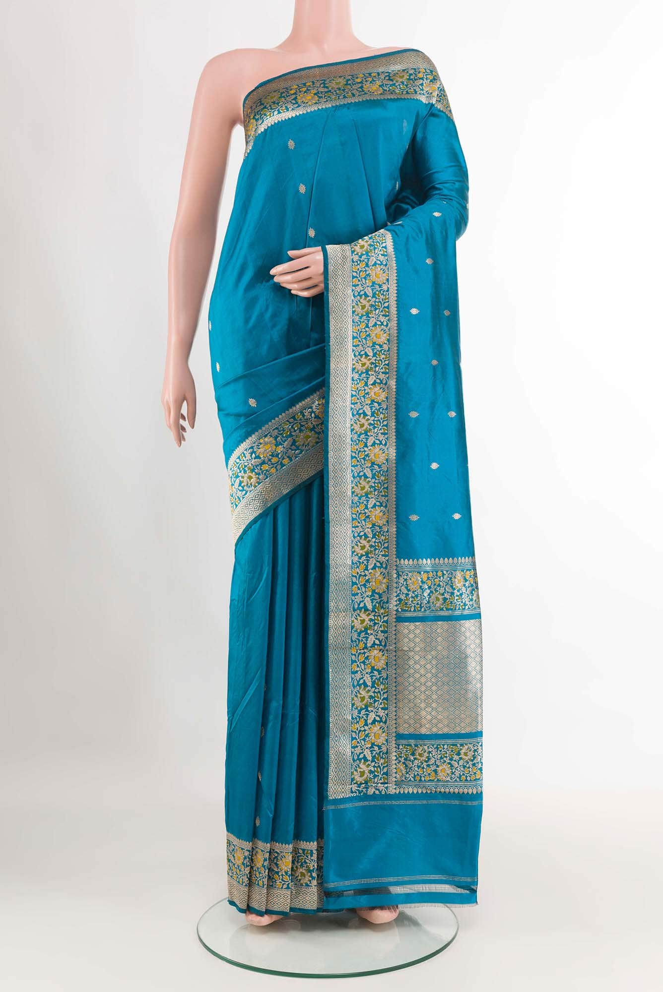 Blue Banarasi Silk Saree