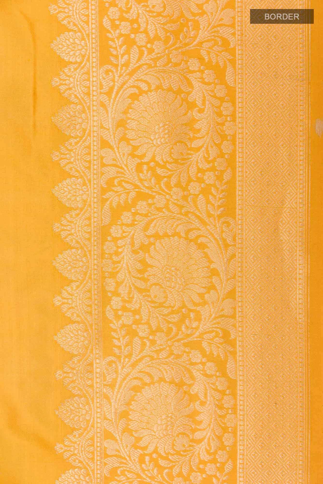 Yellow Banarasi Silk Saree