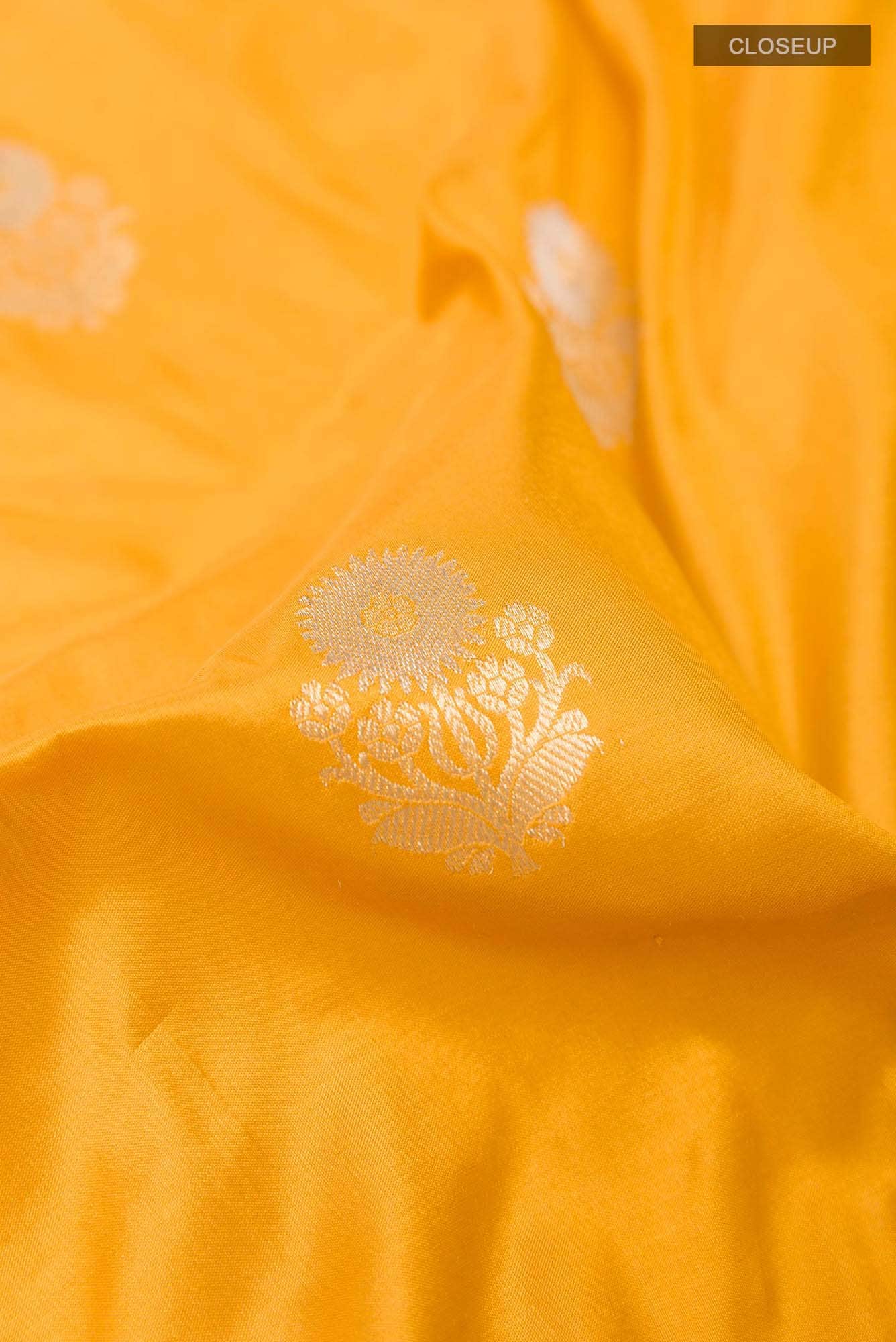Yellow Banarasi Silk Saree