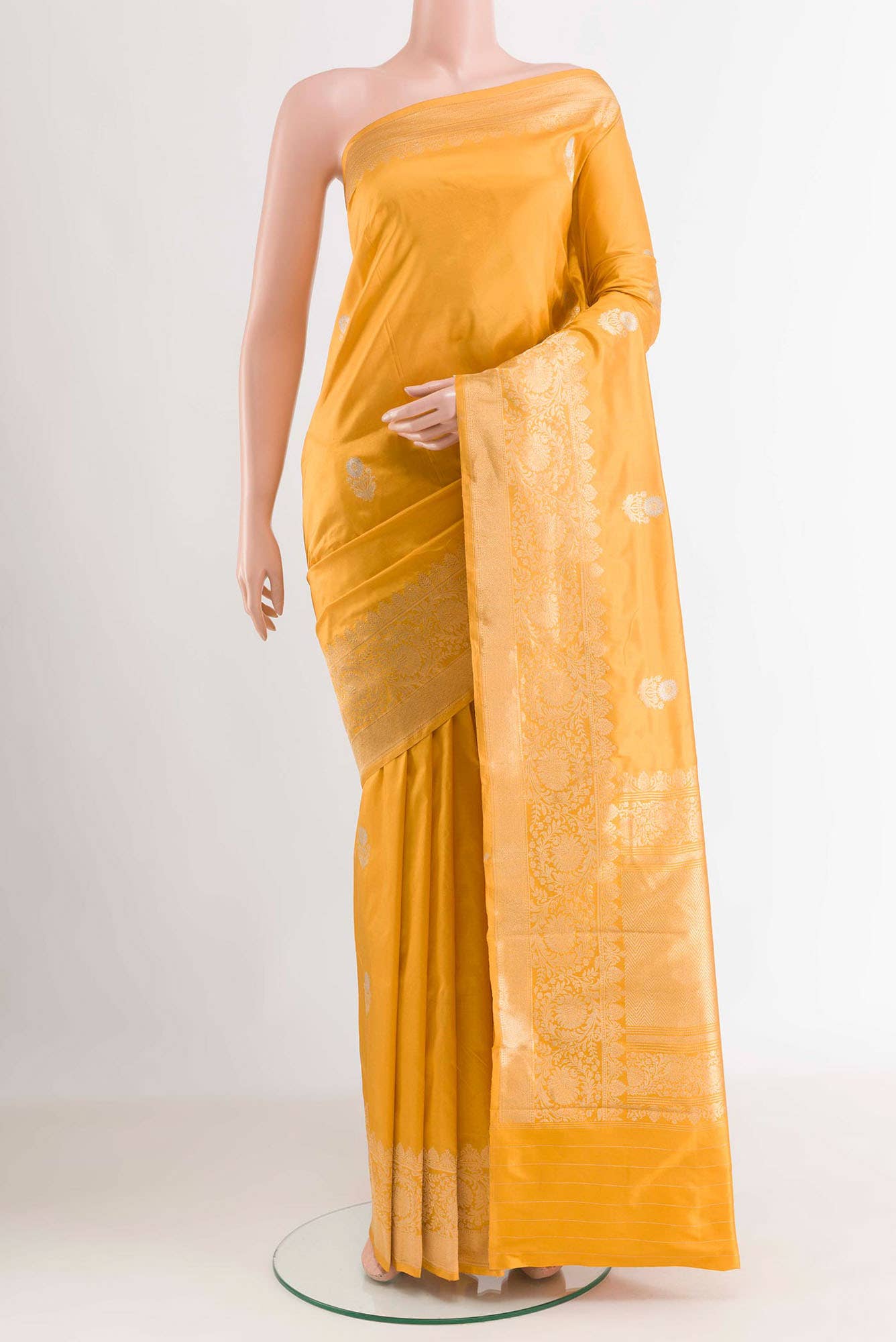 Yellow Banarasi Silk Saree