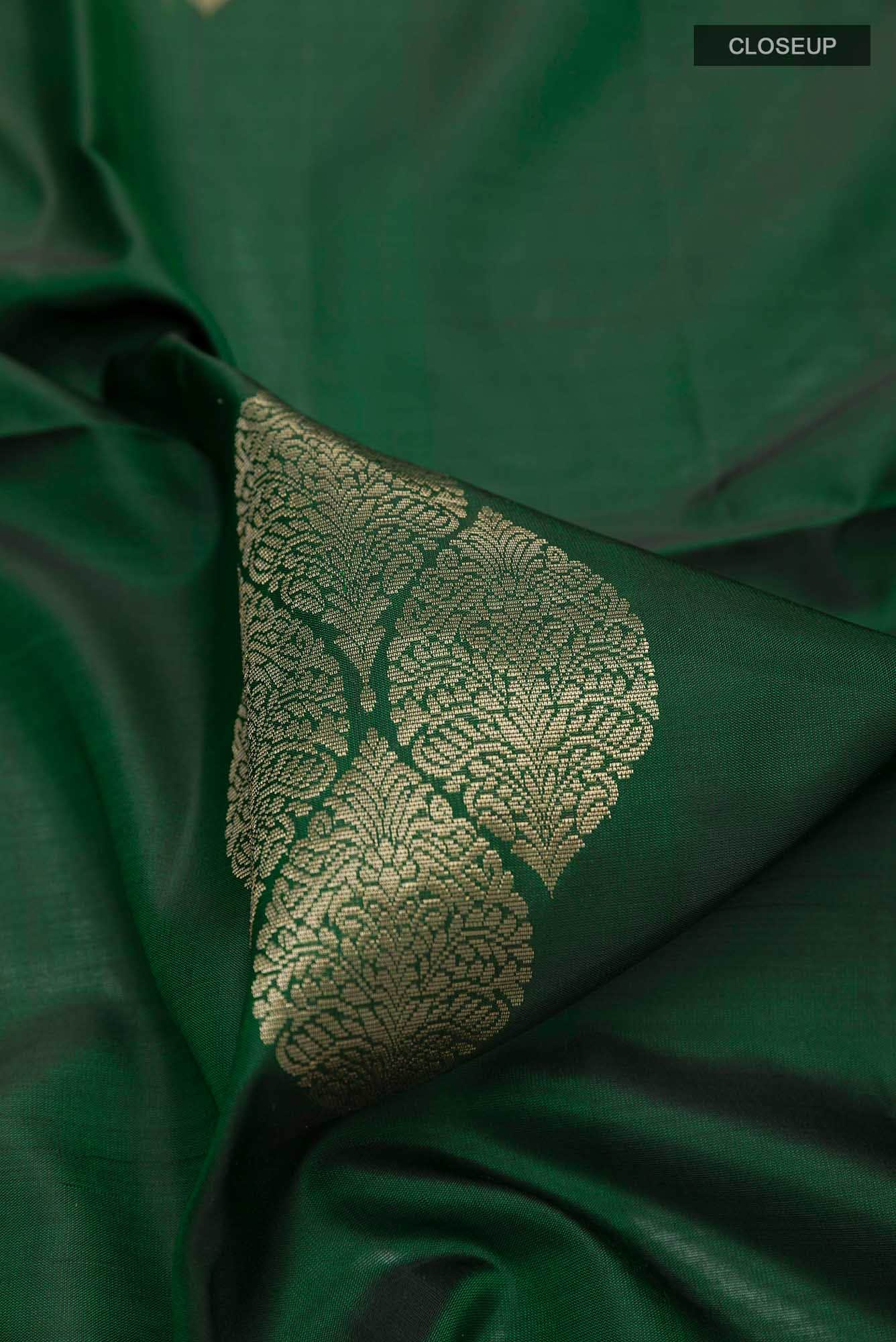 Bottle Green Soft Silk Saree