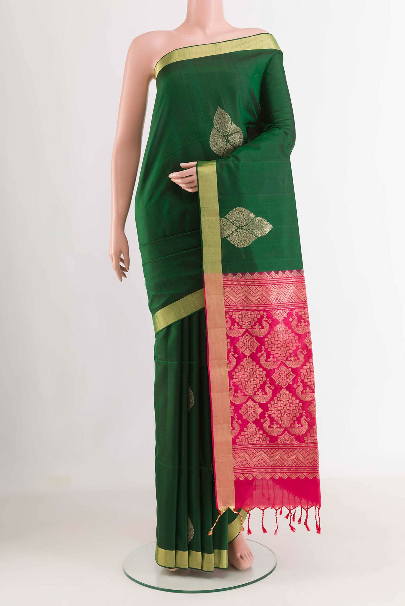 Bottle Green Soft Silk Saree