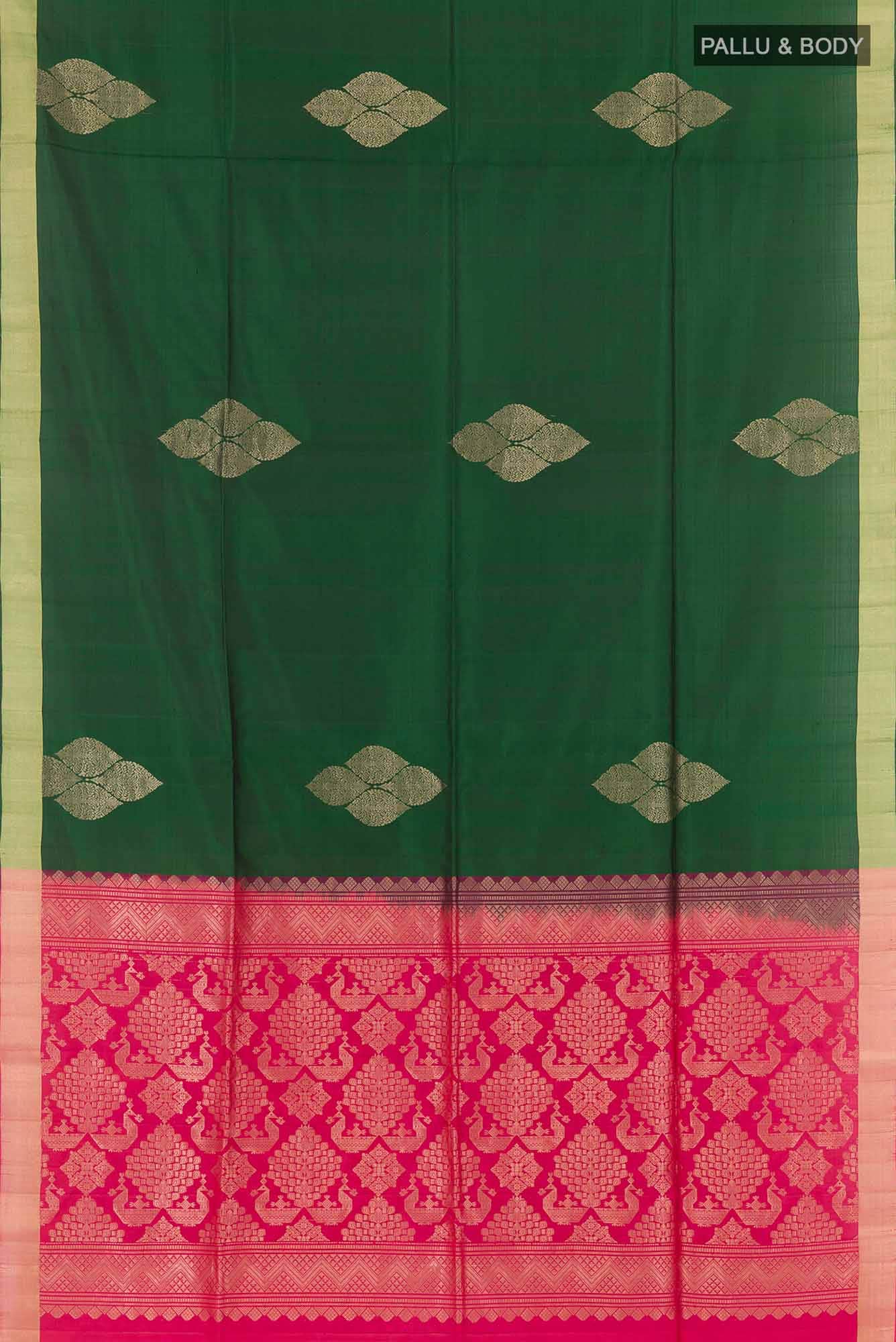 Bottle Green Soft Silk Saree