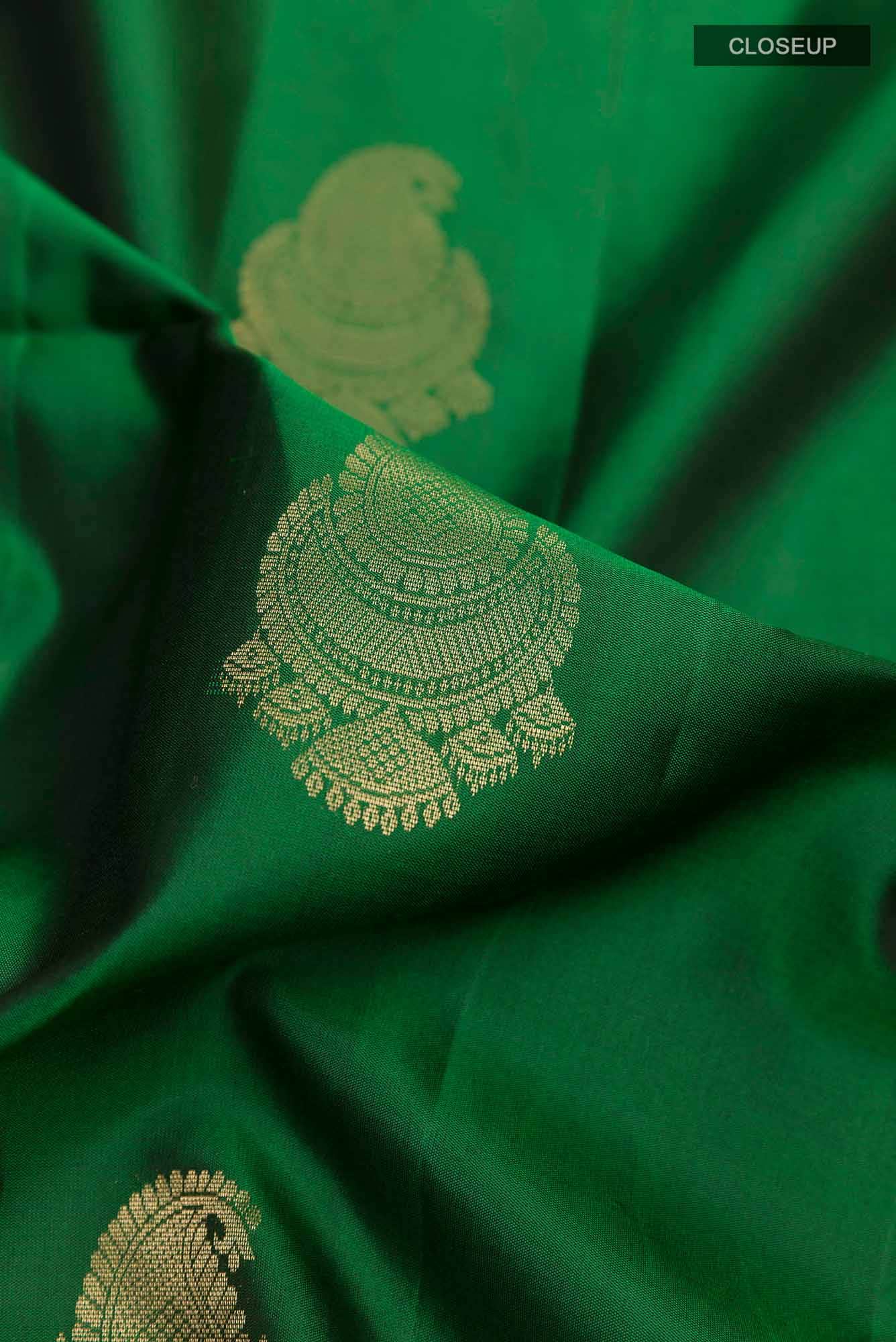 Green Dual Tone Soft Silk Saree