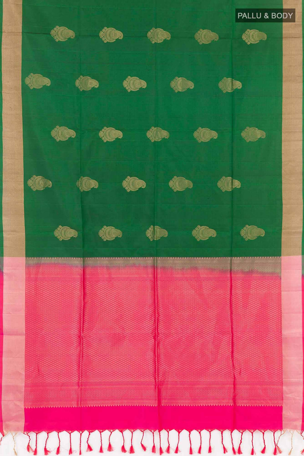Green Dual Tone Soft Silk Saree