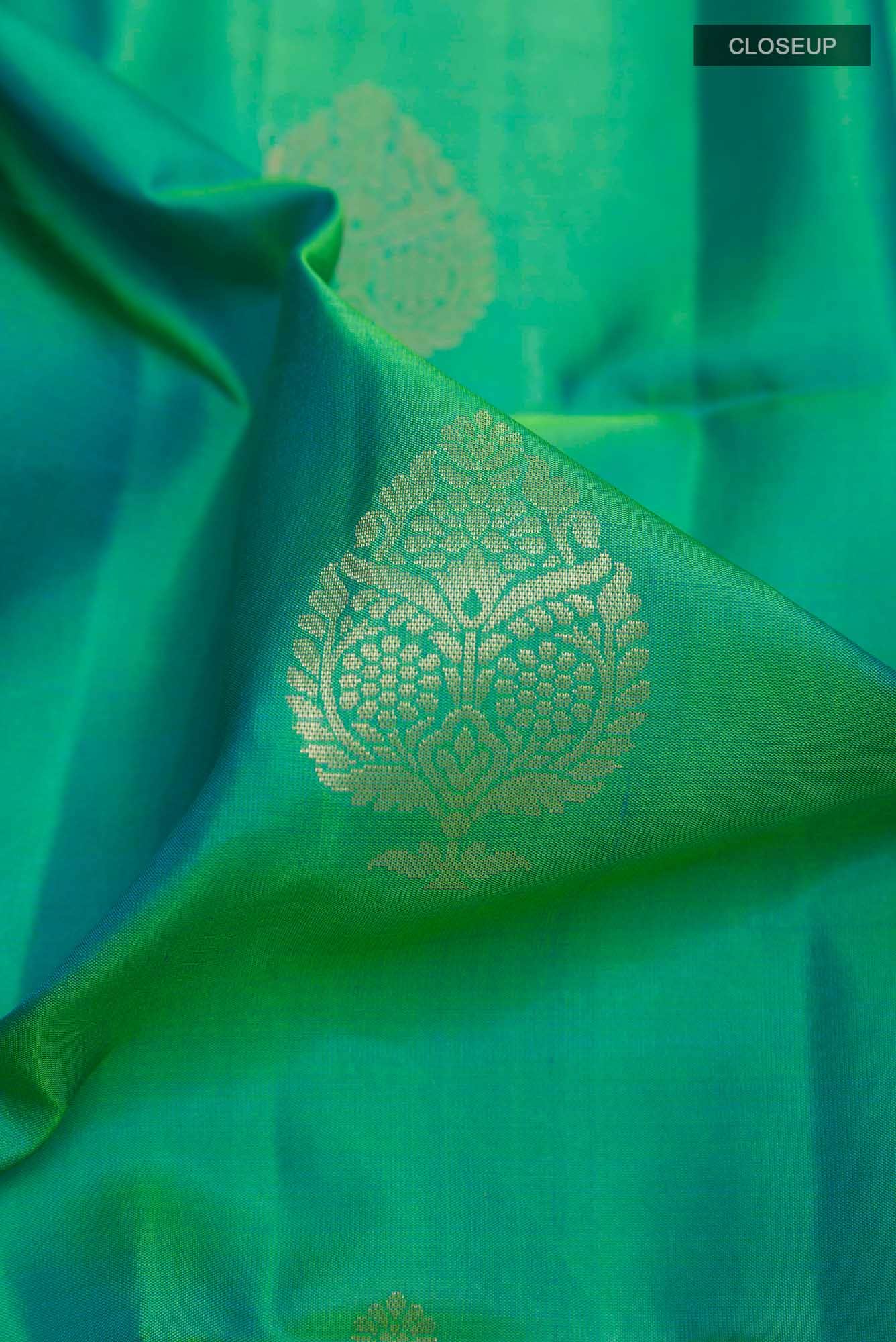 Green Blue dual Tone Soft Silk Saree