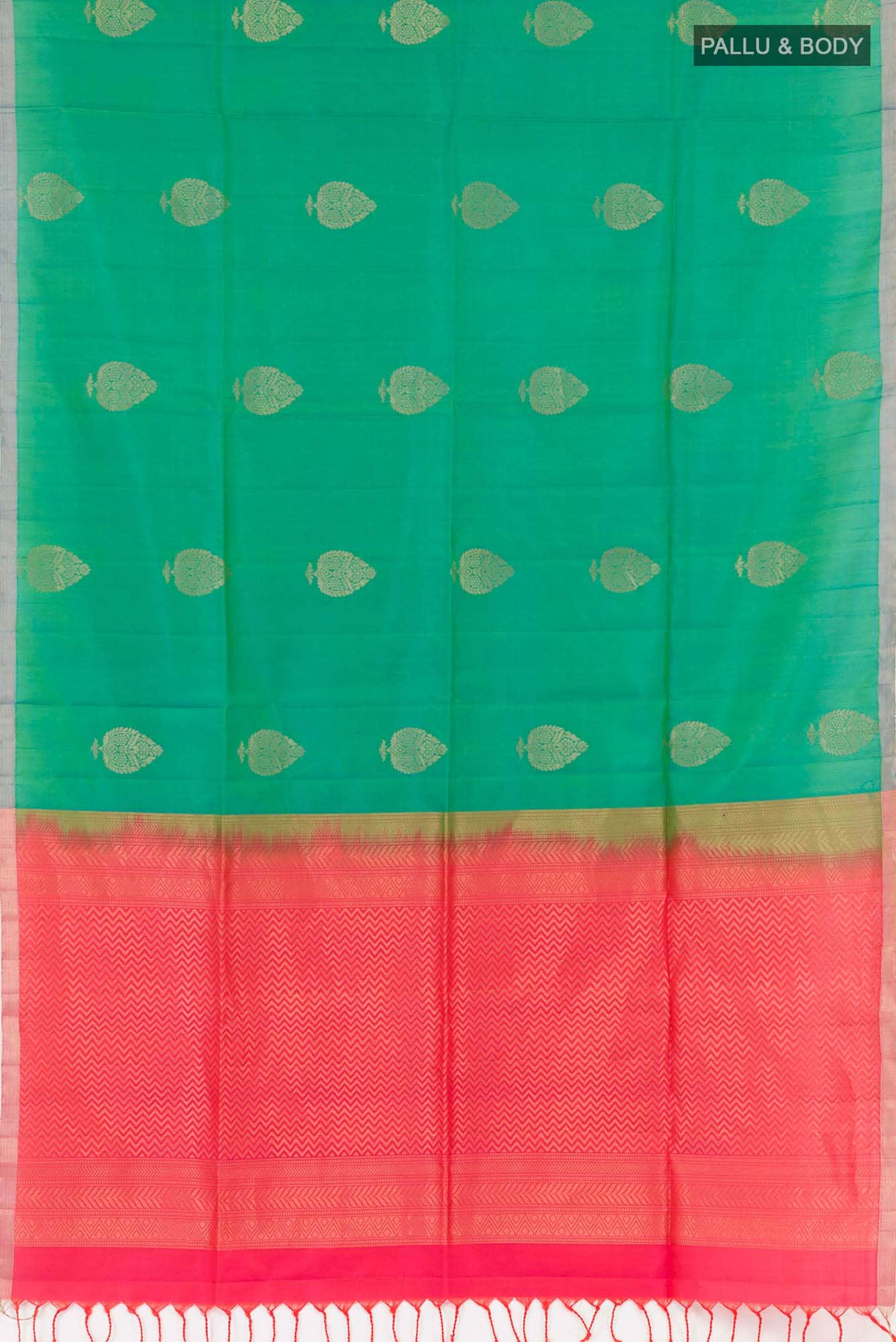 Green Blue dual Tone Soft Silk Saree