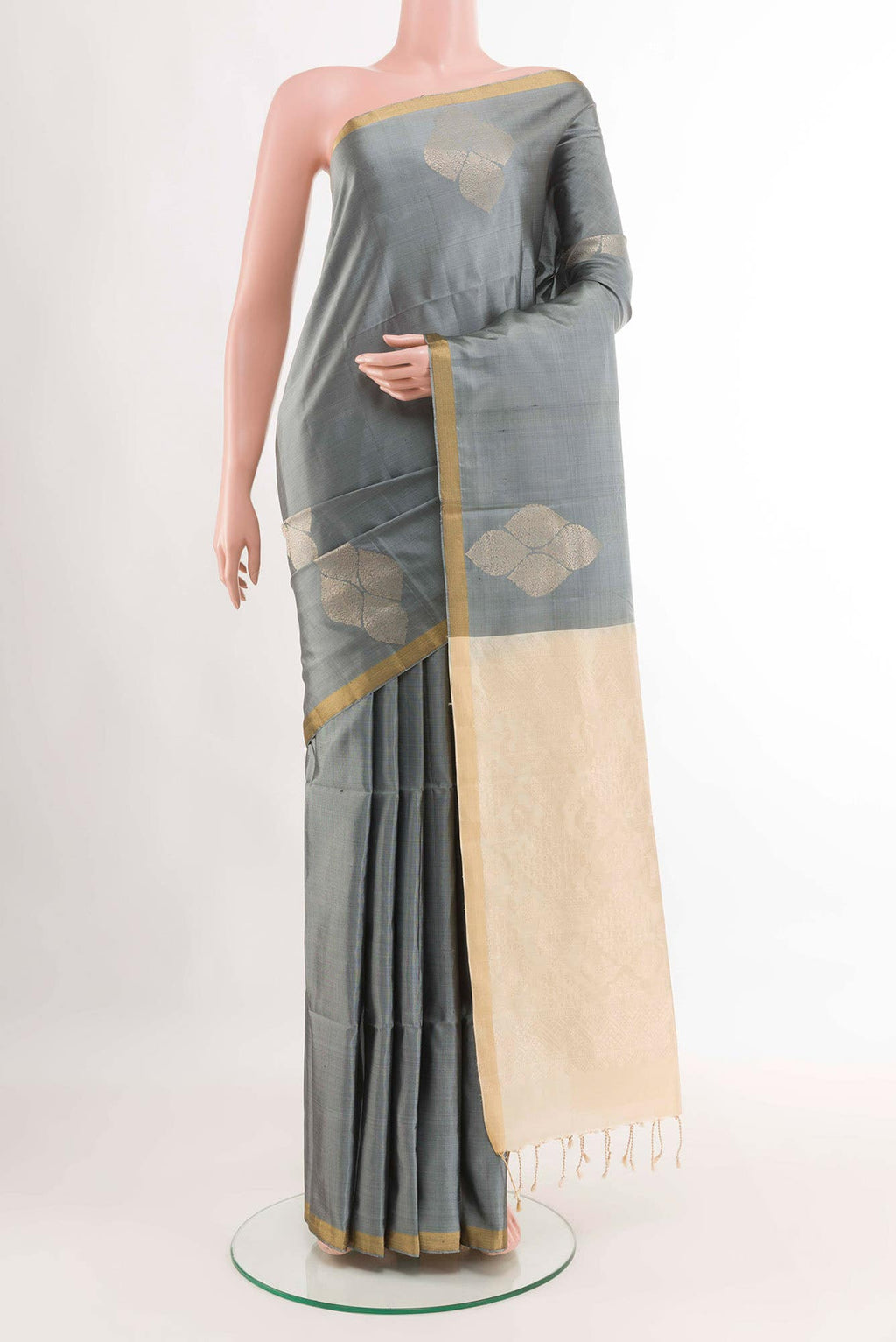 Grey Soft Silk Saree