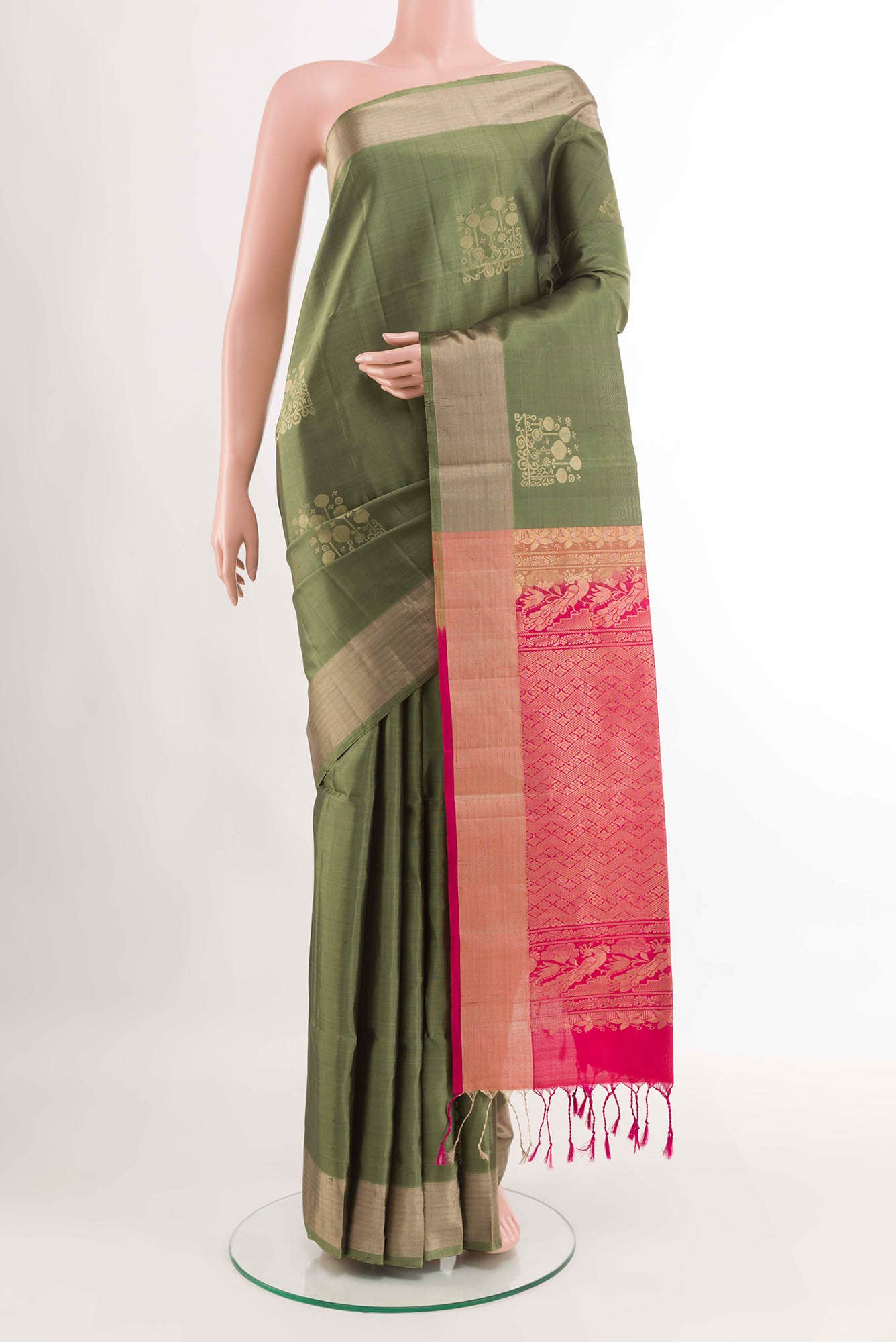 Mehandi Green Soft Silk Saree