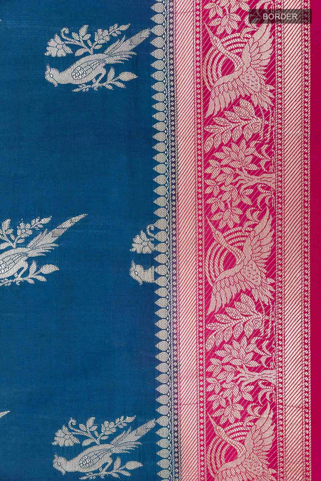 Dark Blue Banarasi Saree