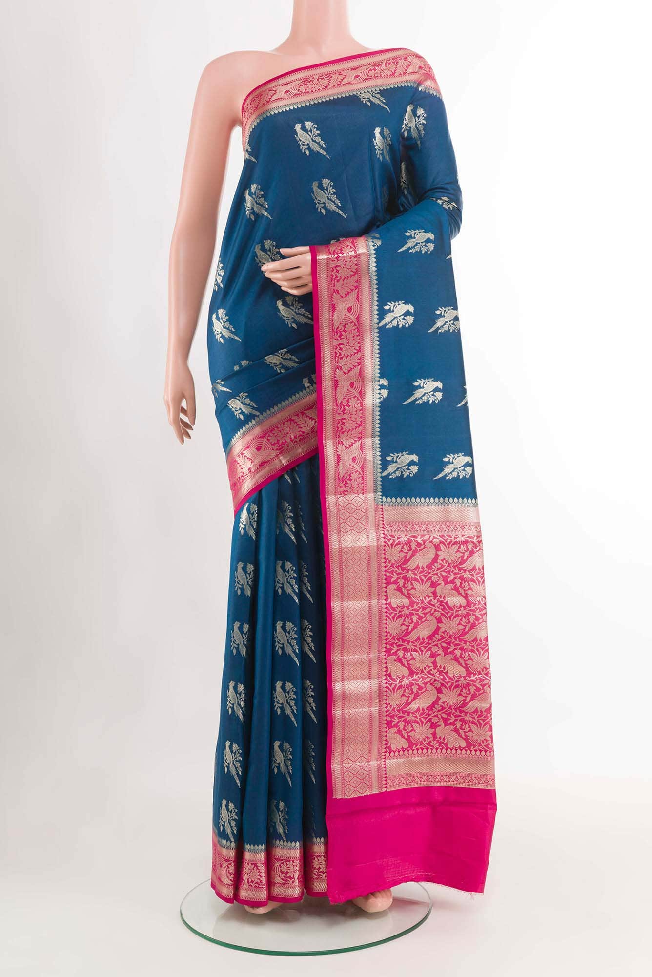 Dark Blue Banarasi Saree