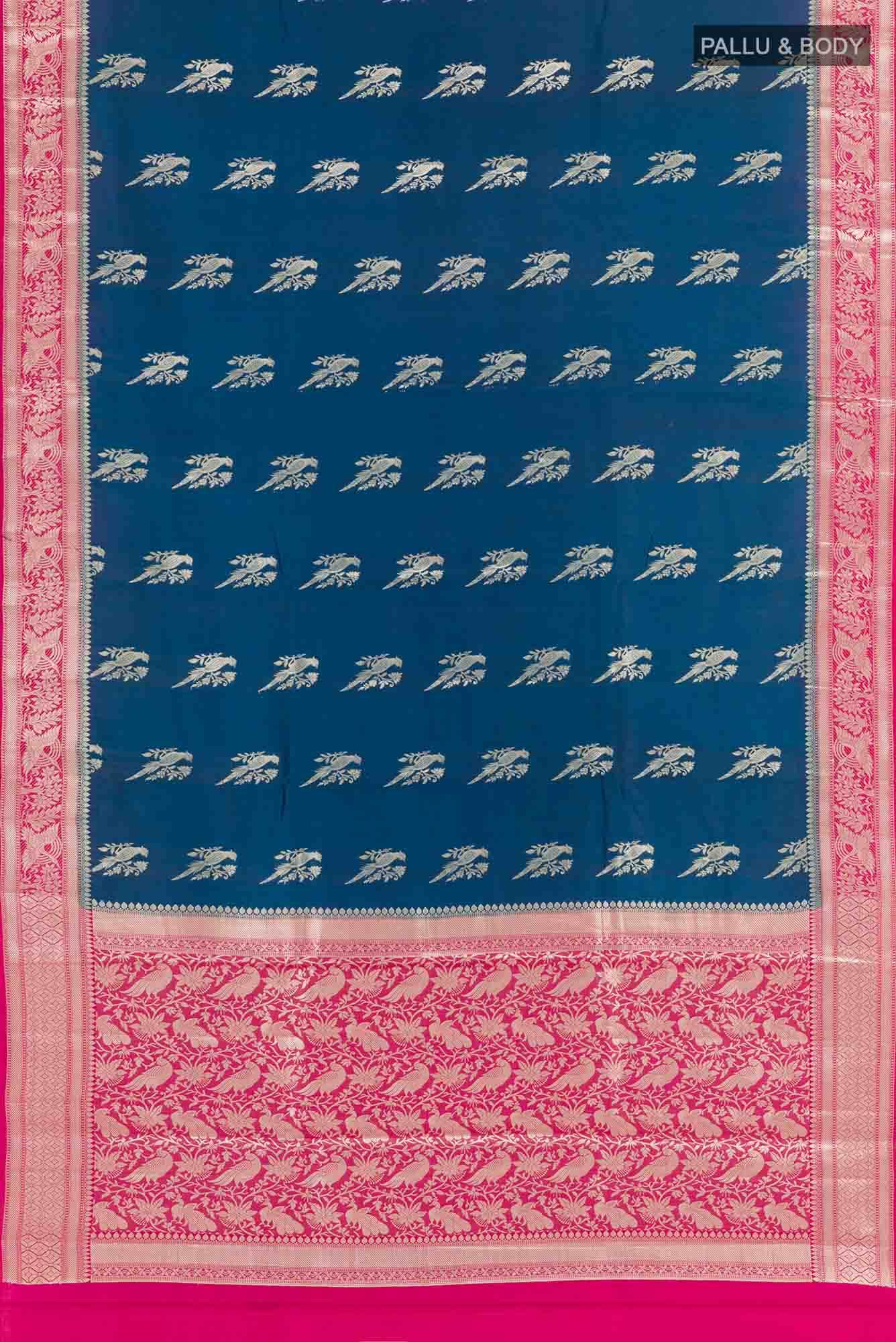 Dark Blue Banarasi Saree
