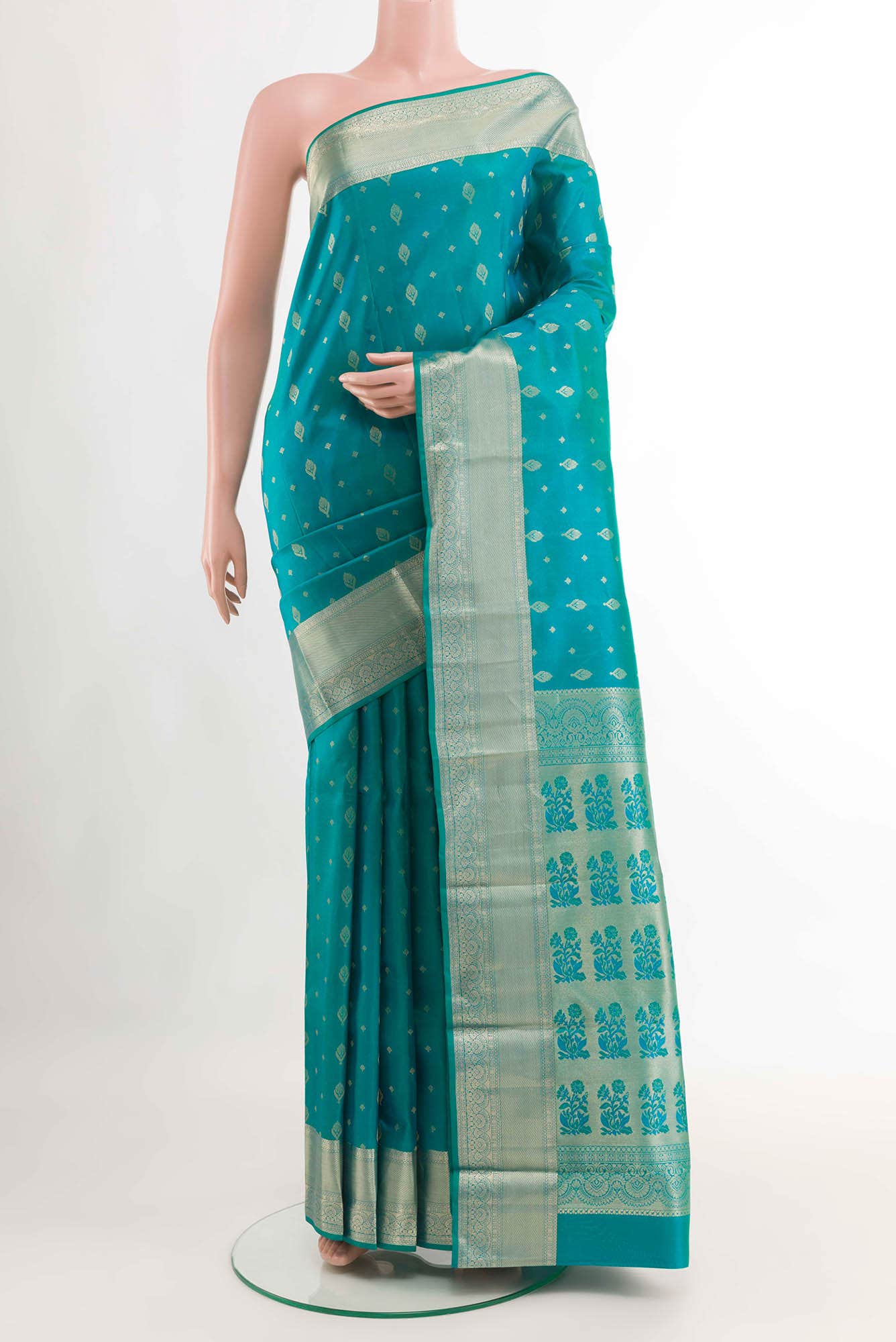Blue Dual Tone Kanchipuram Silk Saree