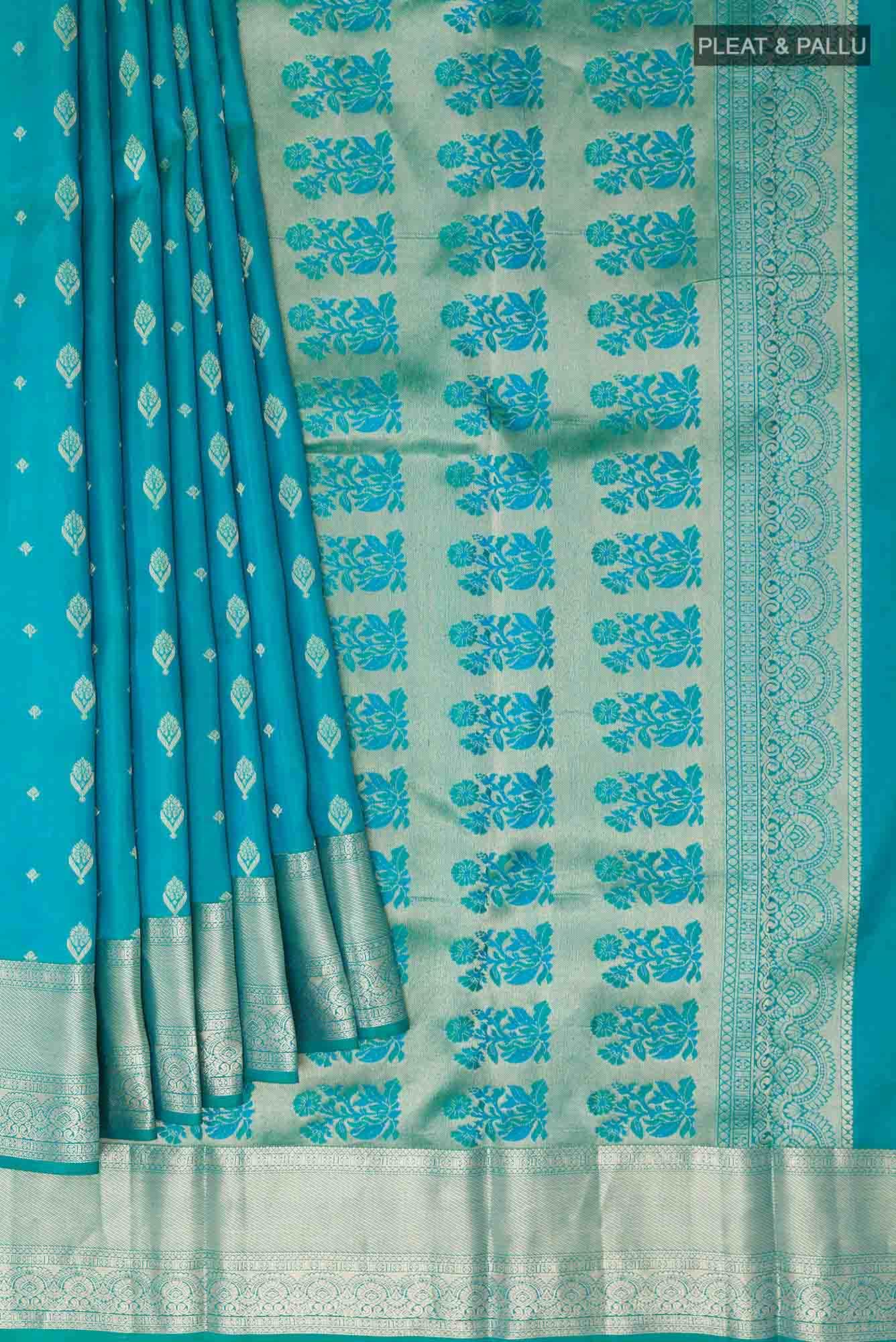 Blue Dual Tone Kanchipuram Silk Saree