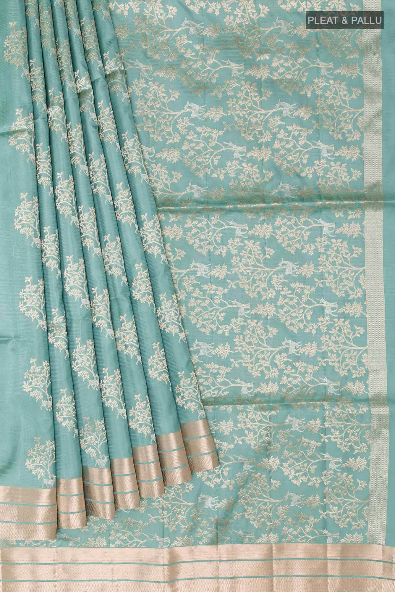 Teal Soft Silk Saree