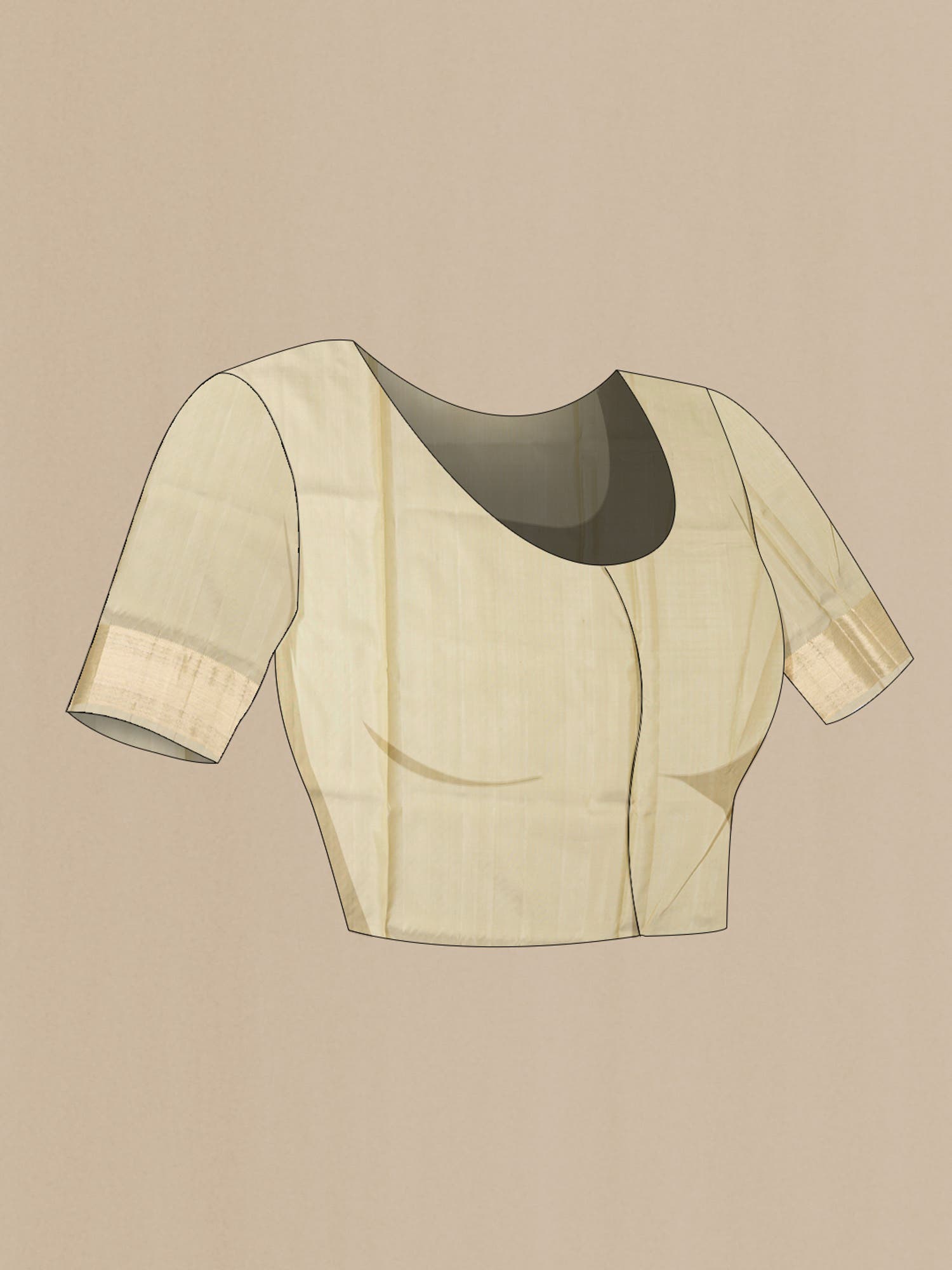 Beige Soft Silk Saree