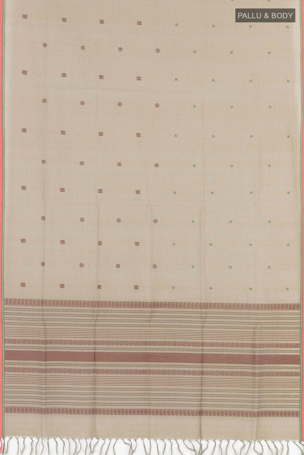 Beige Cotton Saree