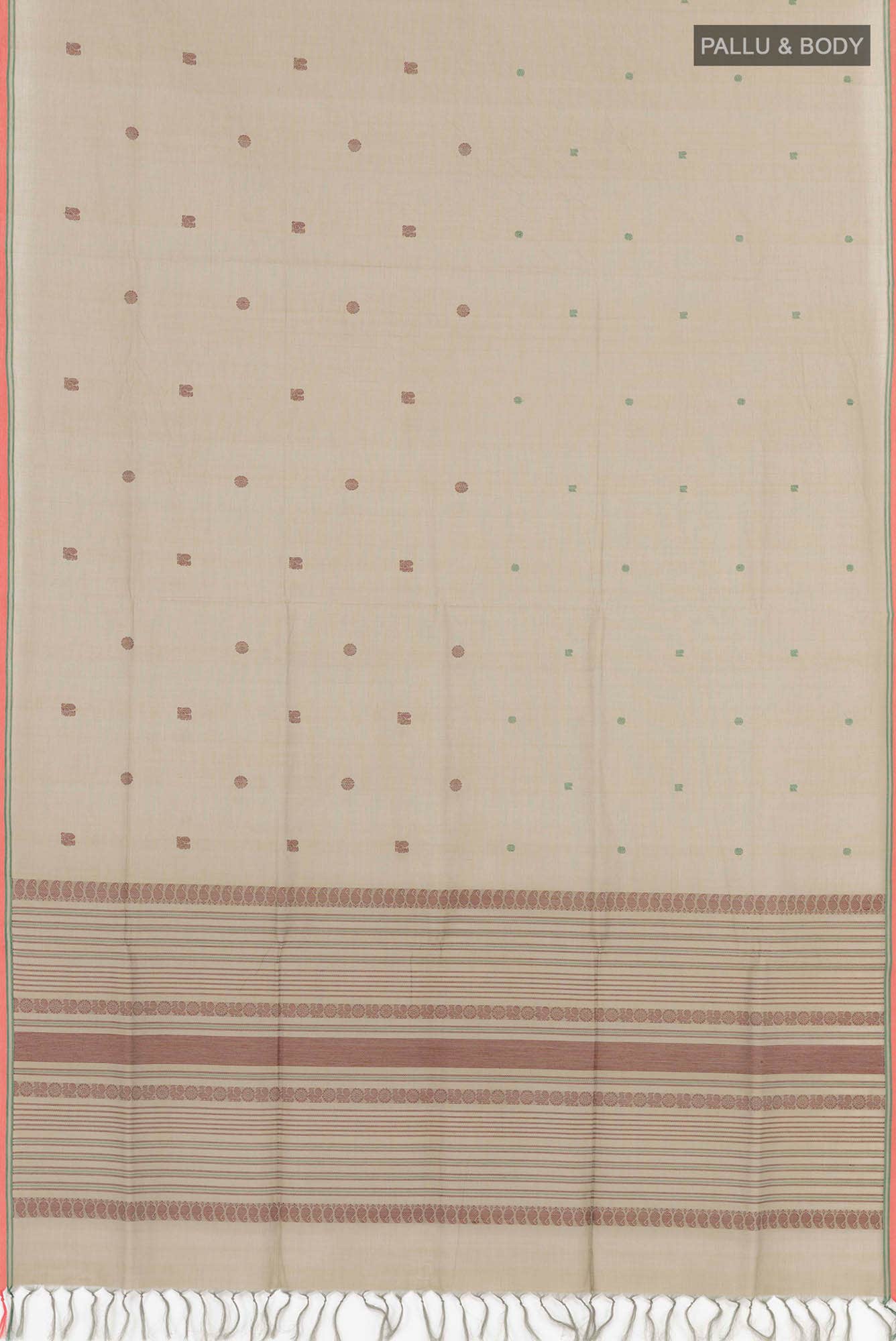 Beige Cotton Saree